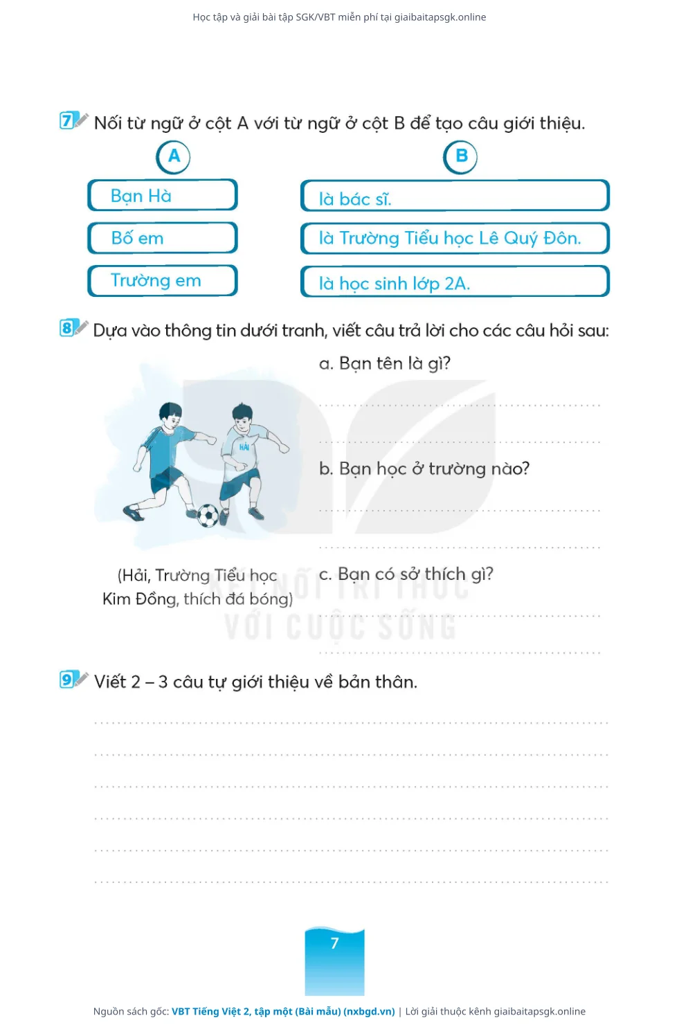 Trang 8 sách giáo khoa VBT Tiếng Việt 2, tập một (Bài mẫu) thu nhỏ