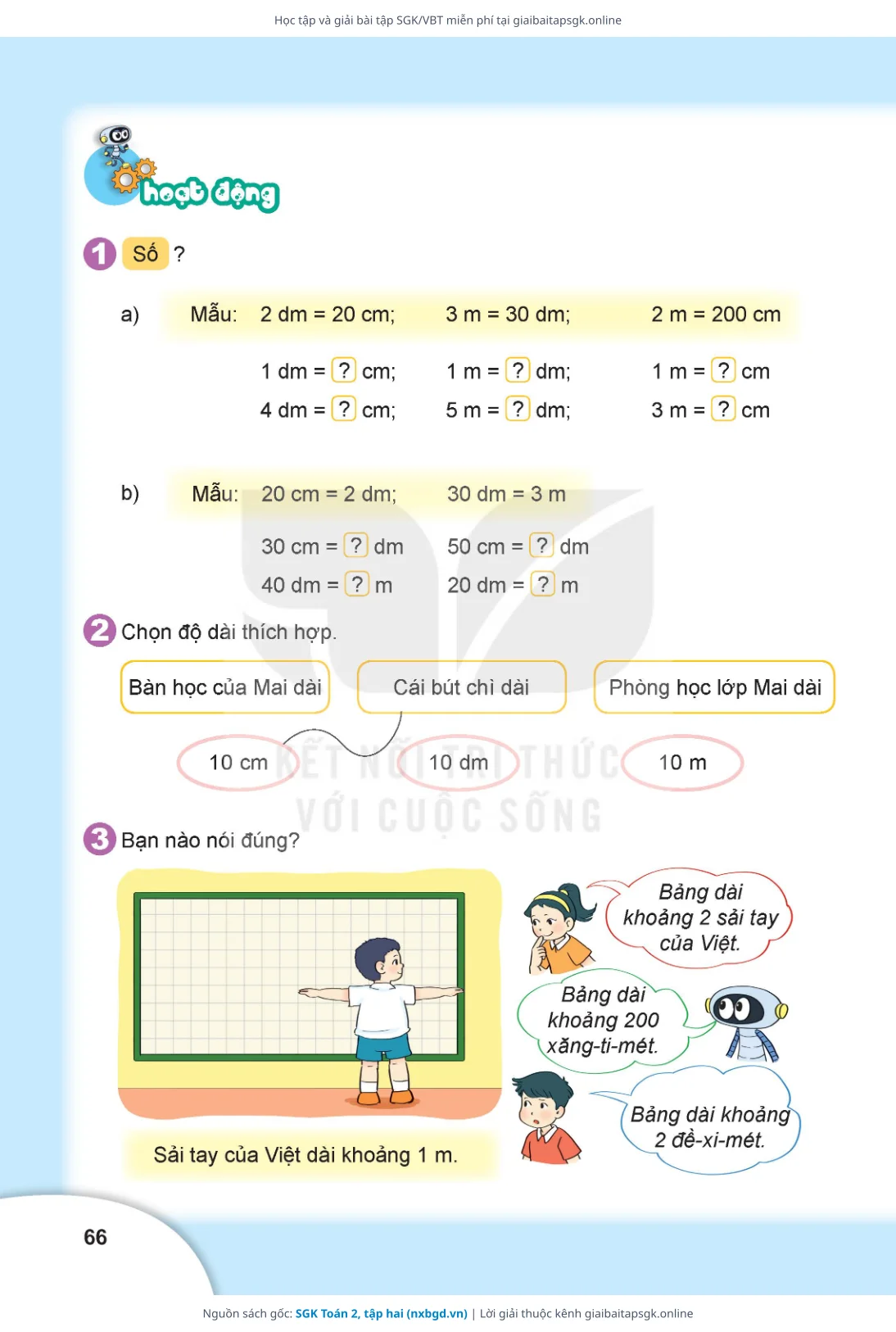 Trang 64 sách giáo khoa SGK Toán 2, tập hai bản chuẩn