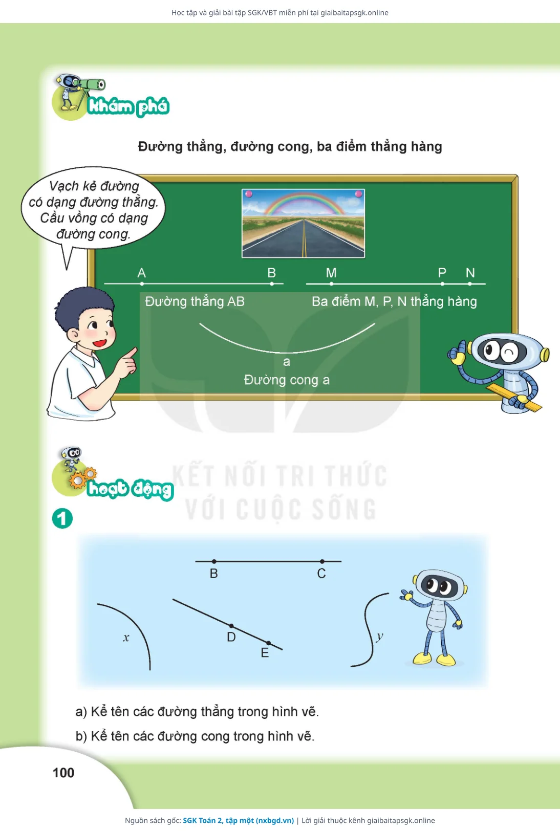 Trang 100 sách giáo khoa SGK Toán 2, tập một thu nhỏ