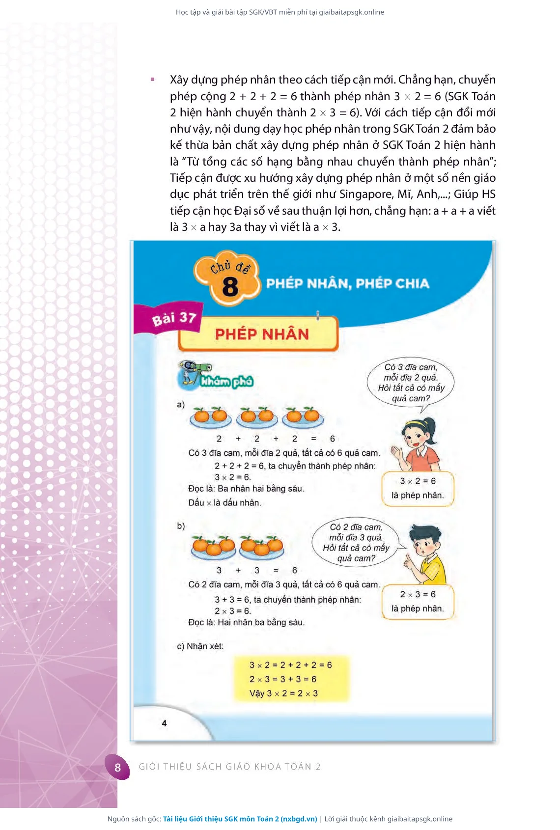 Trang 9 sách giáo khoa Tài liệu Giới thiệu SGK môn Toán 2 thu nhỏ