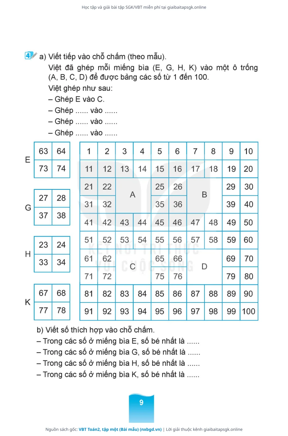 Trang 10 sách giáo khoa VBT Toán2, tập một (Bài mẫu) thu nhỏ