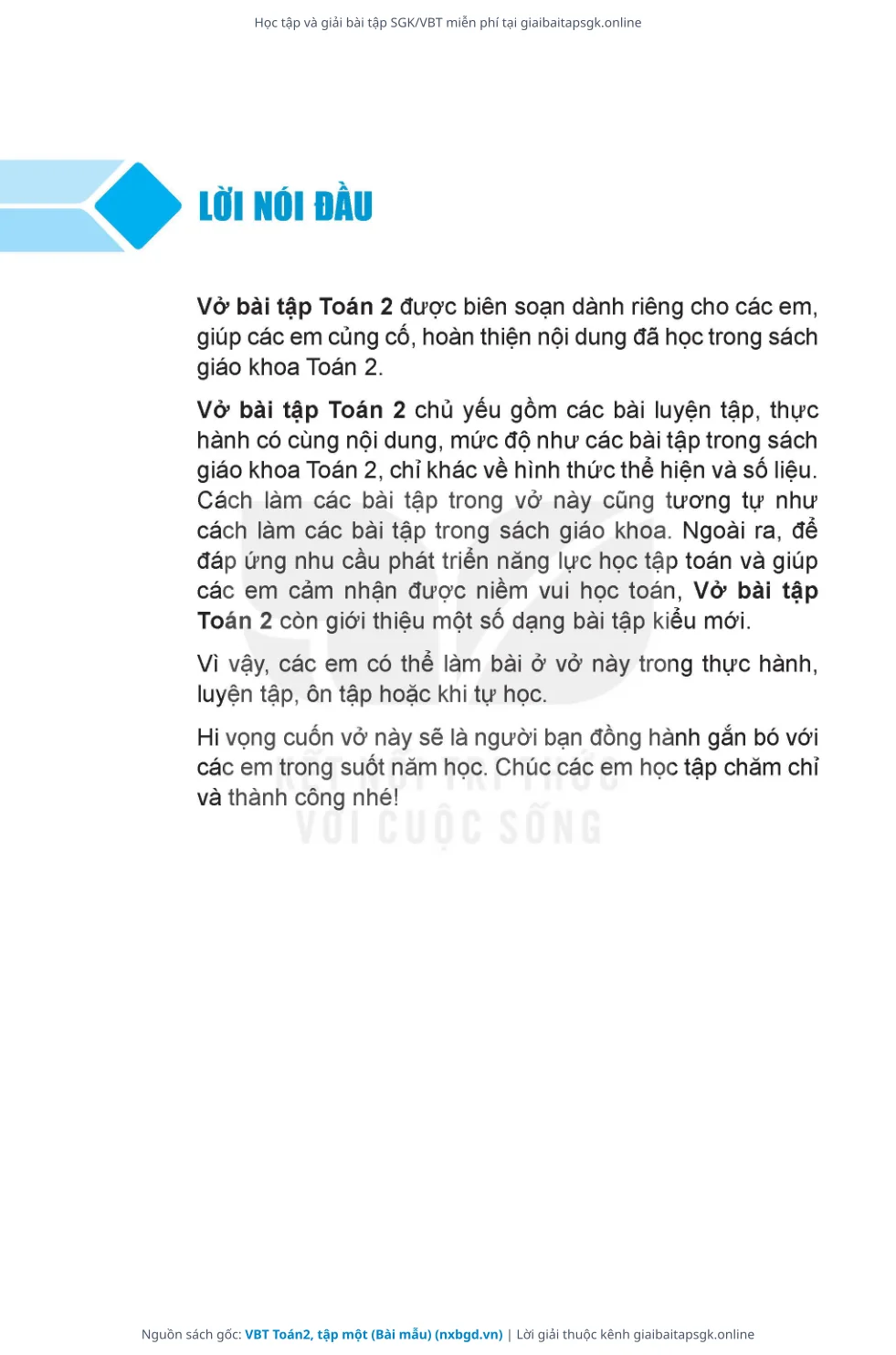 Trang 3 sách giáo khoa VBT Toán2, tập một (Bài mẫu) thu nhỏ