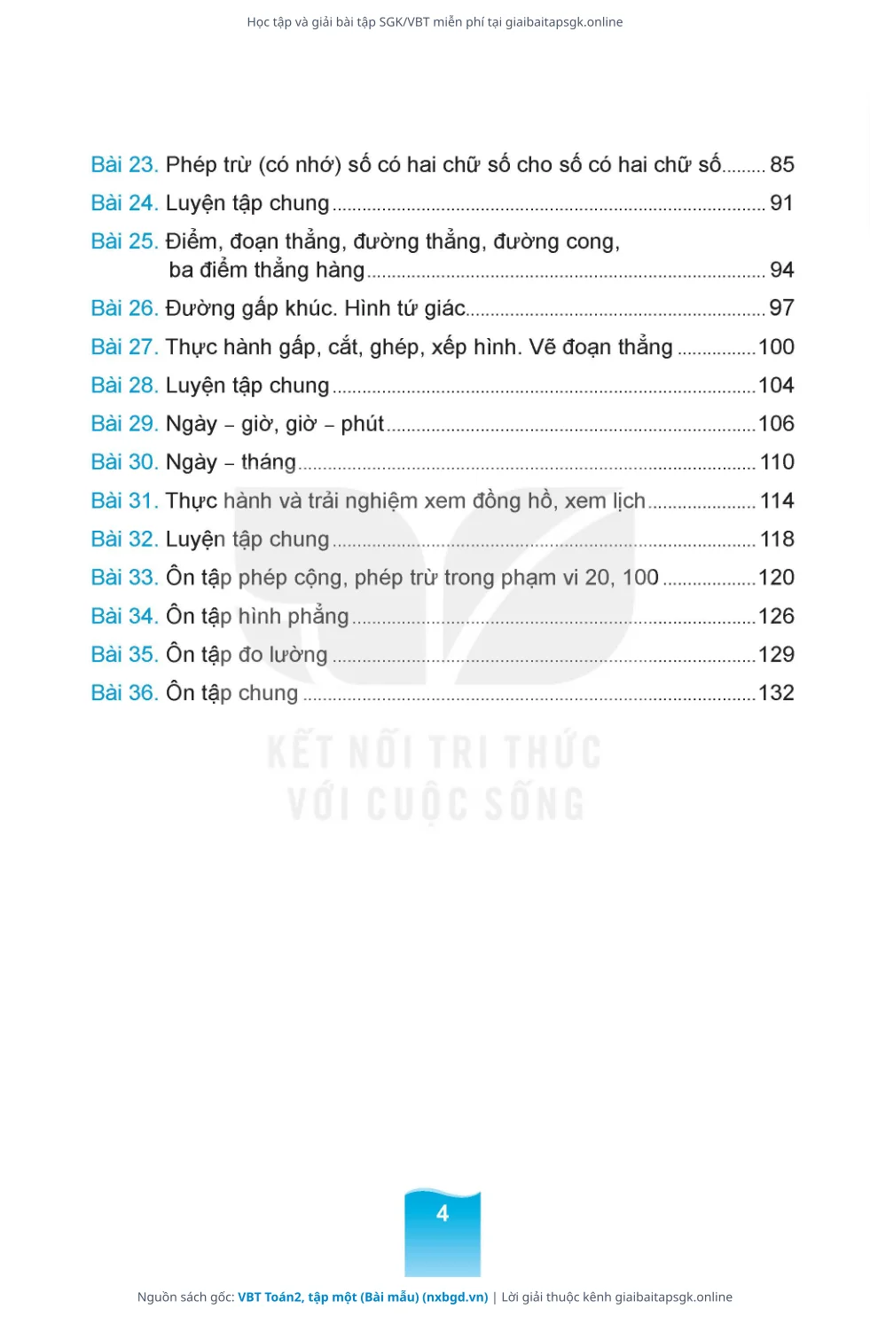 Trang 5 sách giáo khoa VBT Toán2, tập một (Bài mẫu) thu nhỏ