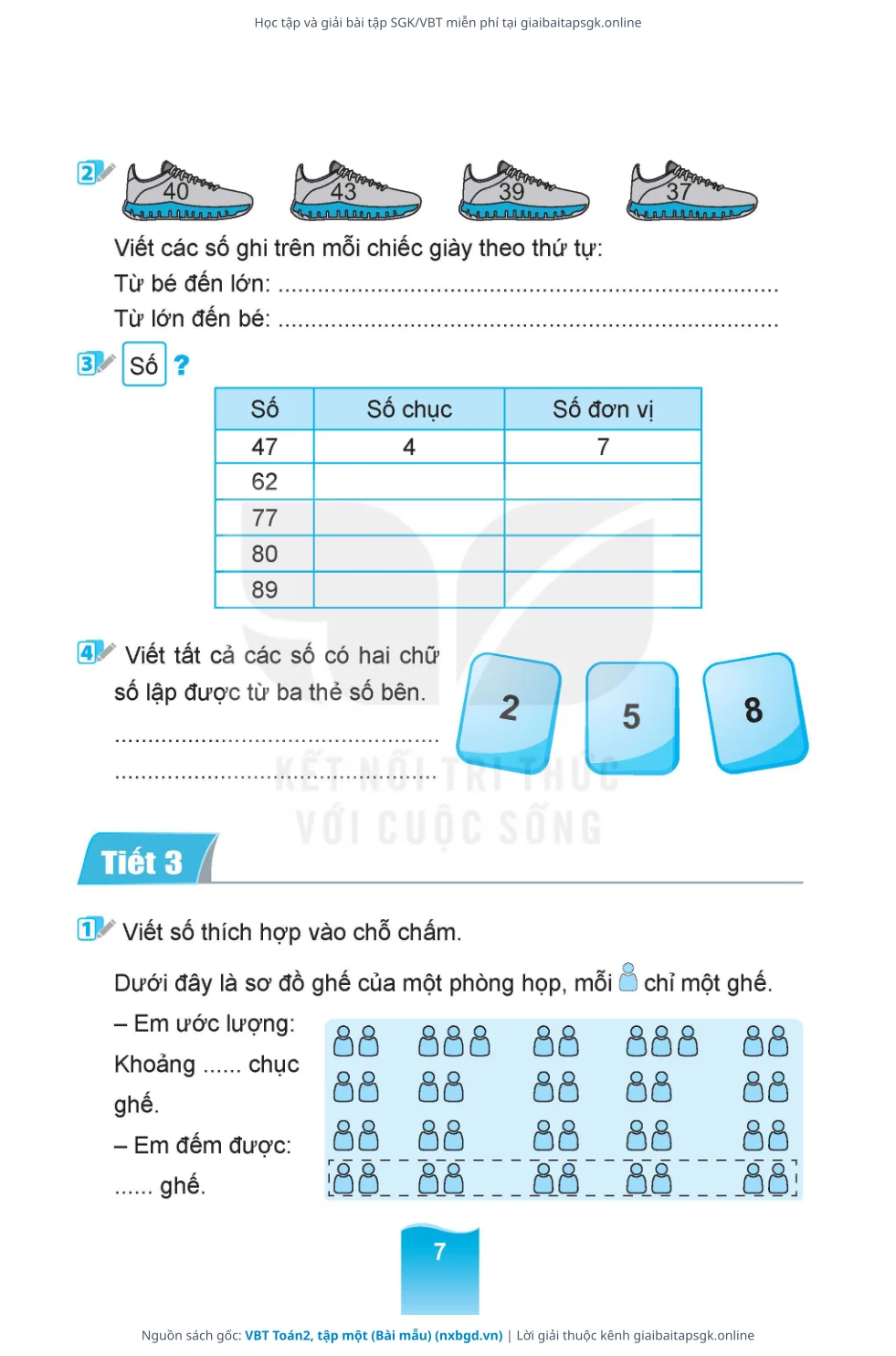 Trang 8 sách giáo khoa VBT Toán2, tập một (Bài mẫu) thu nhỏ