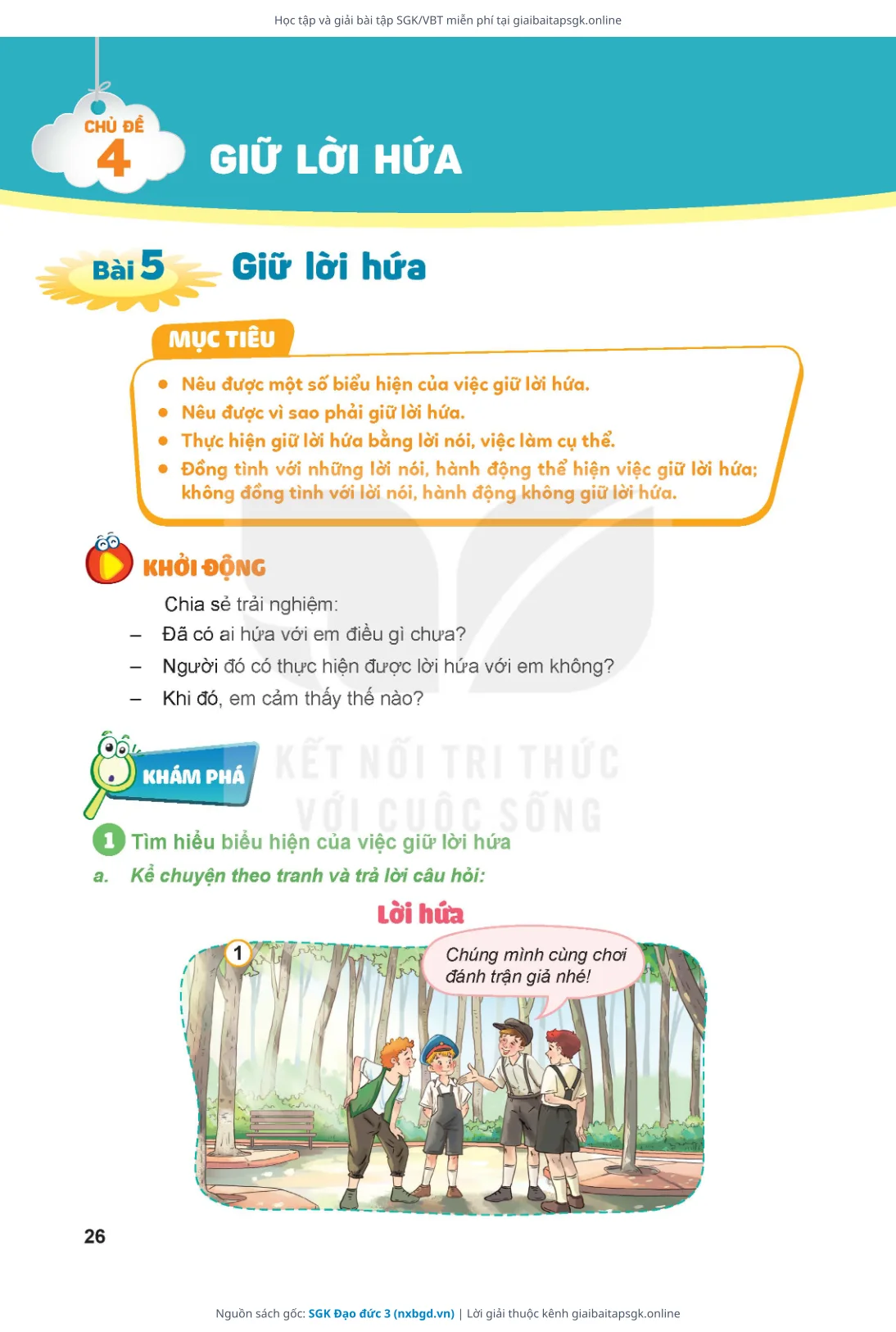 Trang 26 sách giáo khoa SGK Đạo đức 3 bản chuẩn