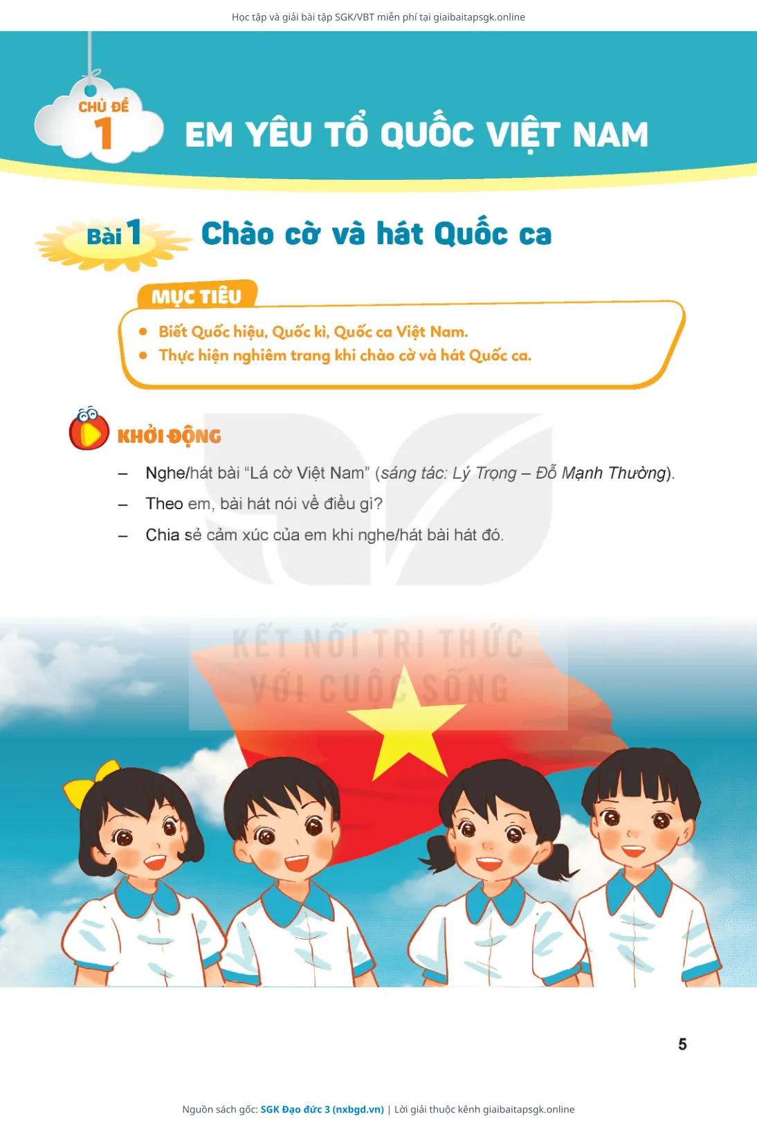 Trang 5 sách giáo khoa SGK Đạo đức 3 bản chuẩn