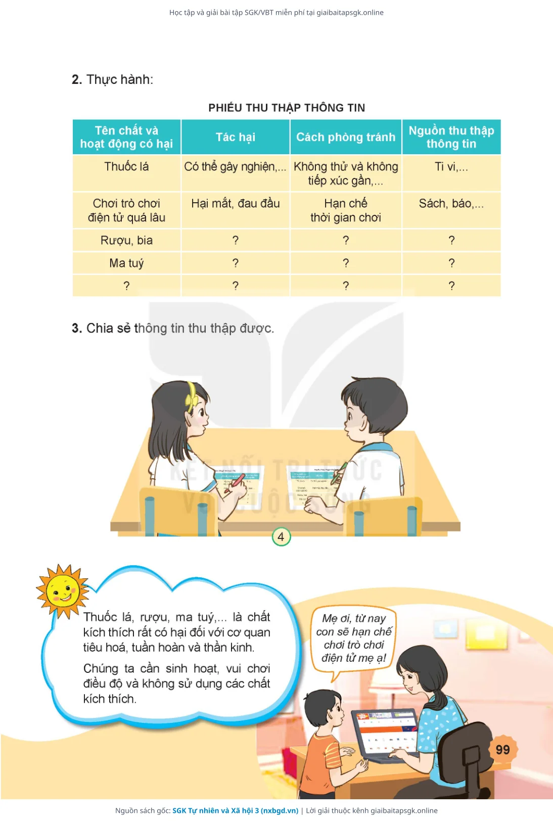 Trang 100 sách giáo khoa SGK Tự nhiên và Xã hội 3 thu nhỏ