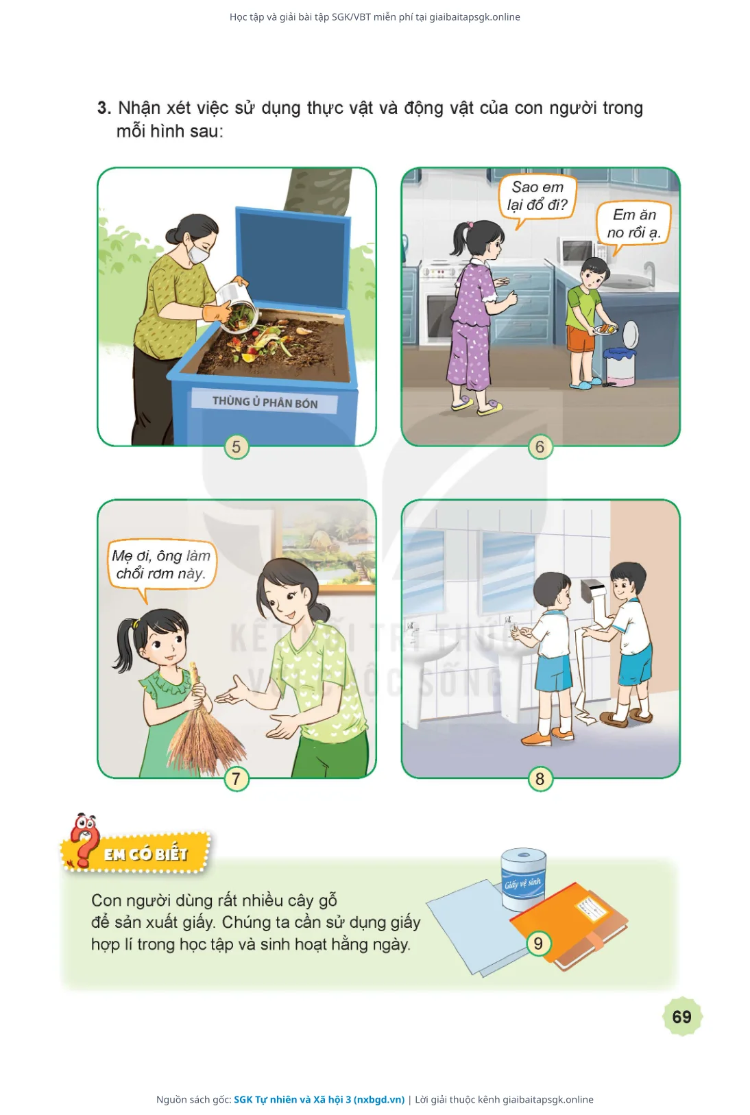 Trang 70 sách giáo khoa SGK Tự nhiên và Xã hội 3 thu nhỏ