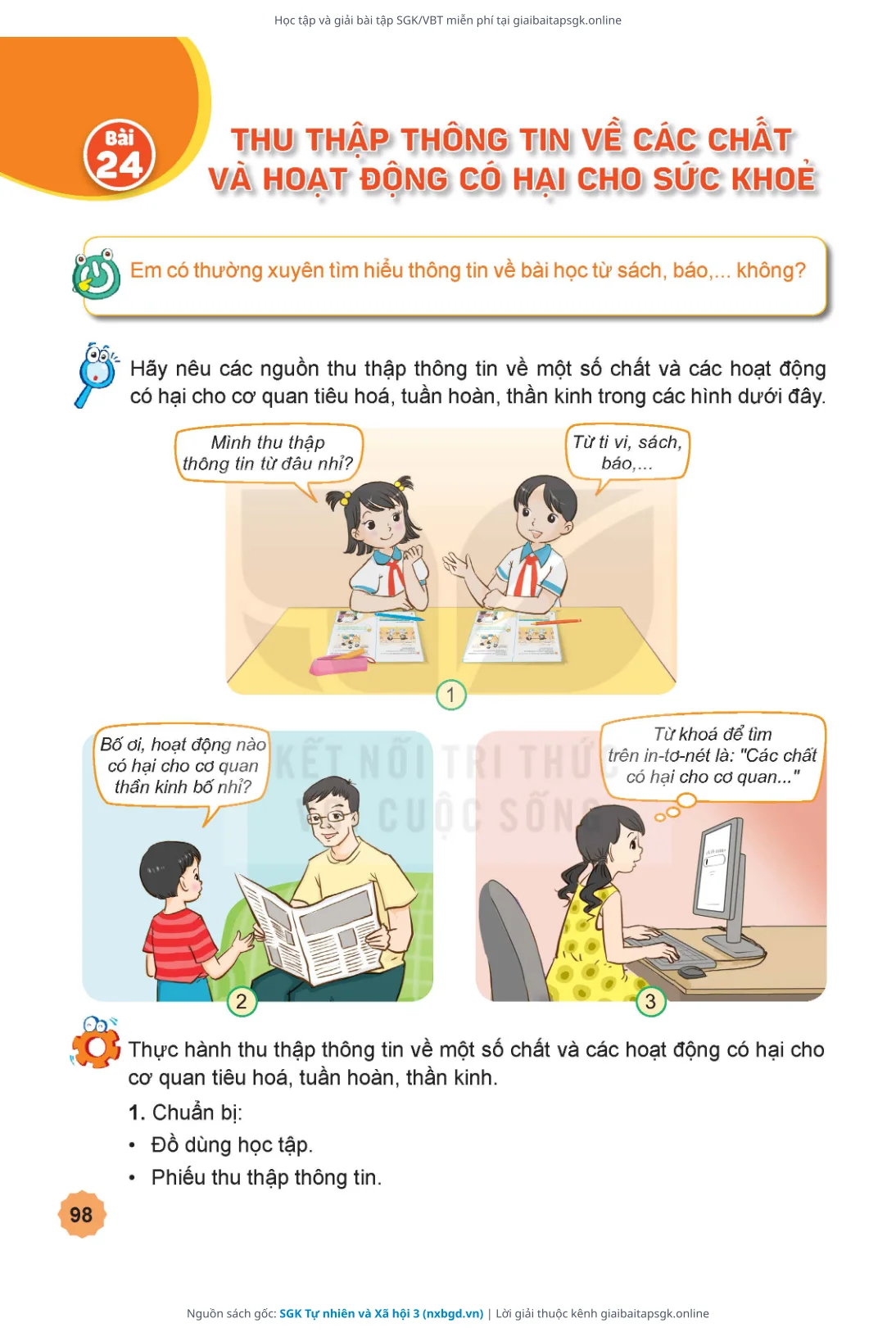 Trang 99 sách giáo khoa SGK Tự nhiên và Xã hội 3 thu nhỏ