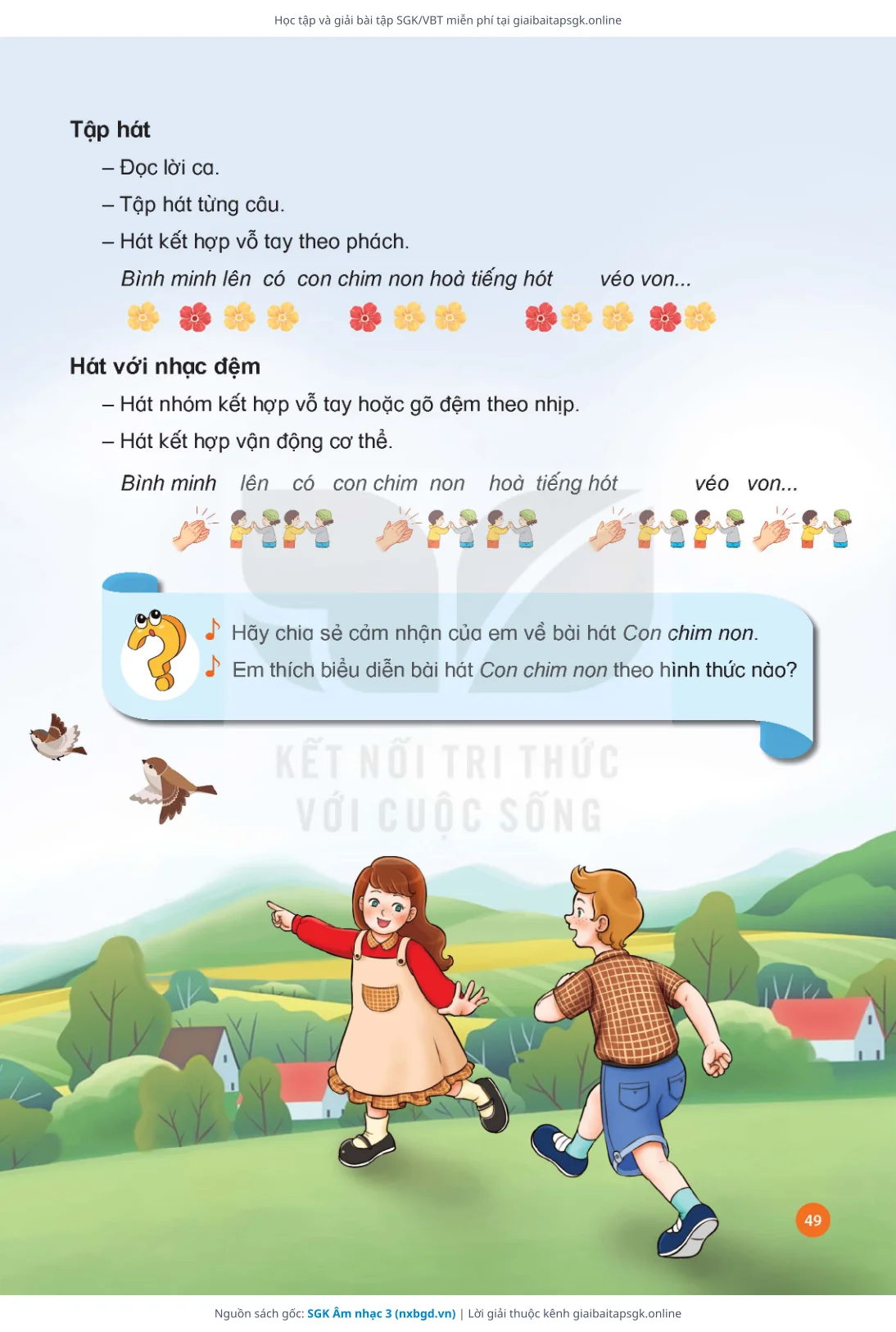 Trang 50 sách giáo khoa SGK Âm nhạc 3 thu nhỏ