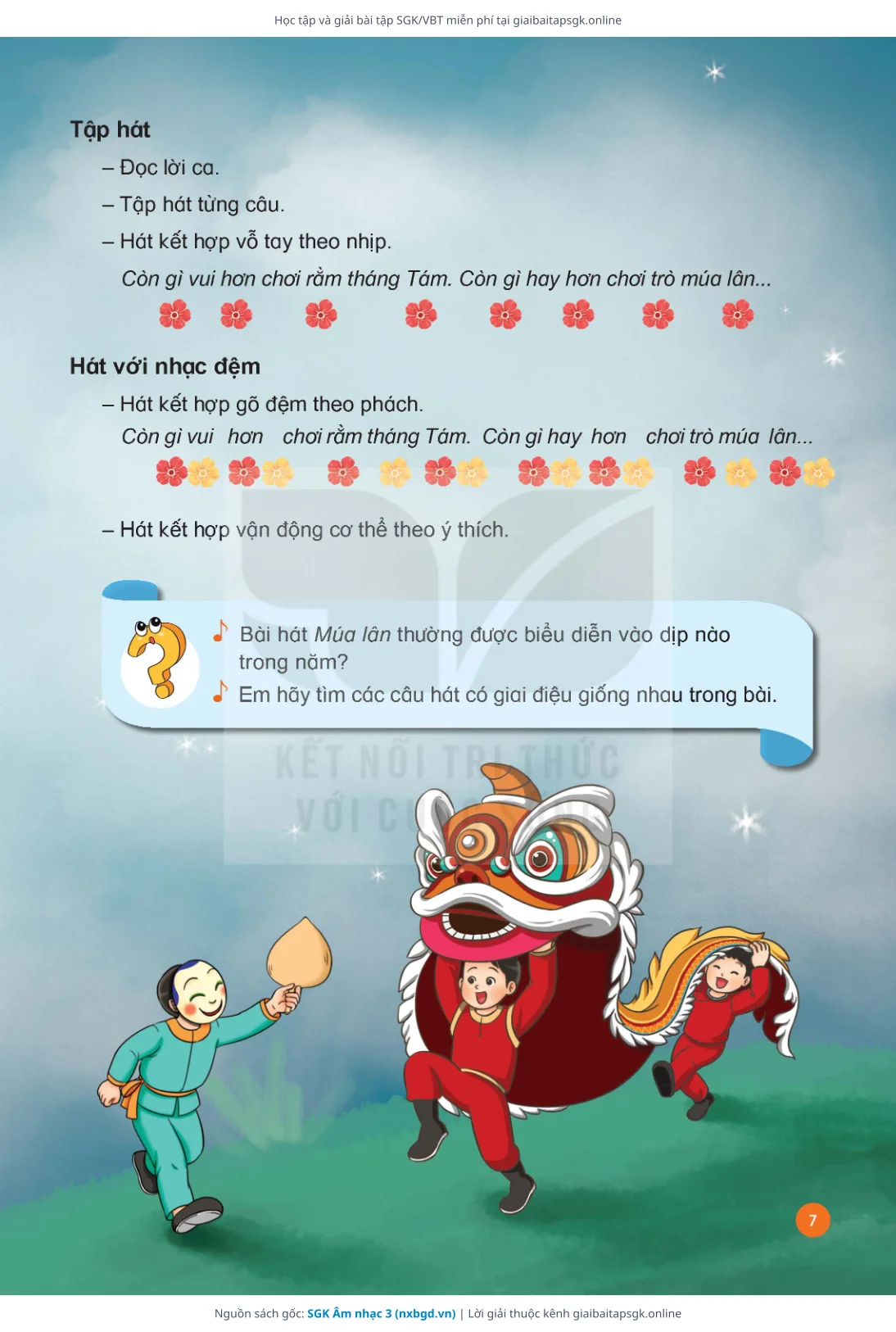 Trang 8 sách giáo khoa SGK Âm nhạc 3 thu nhỏ