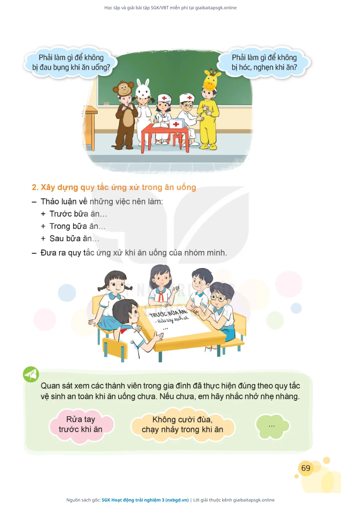 Trang 70 sách giáo khoa SGK Hoạt động trải nghiệm 3 thu nhỏ