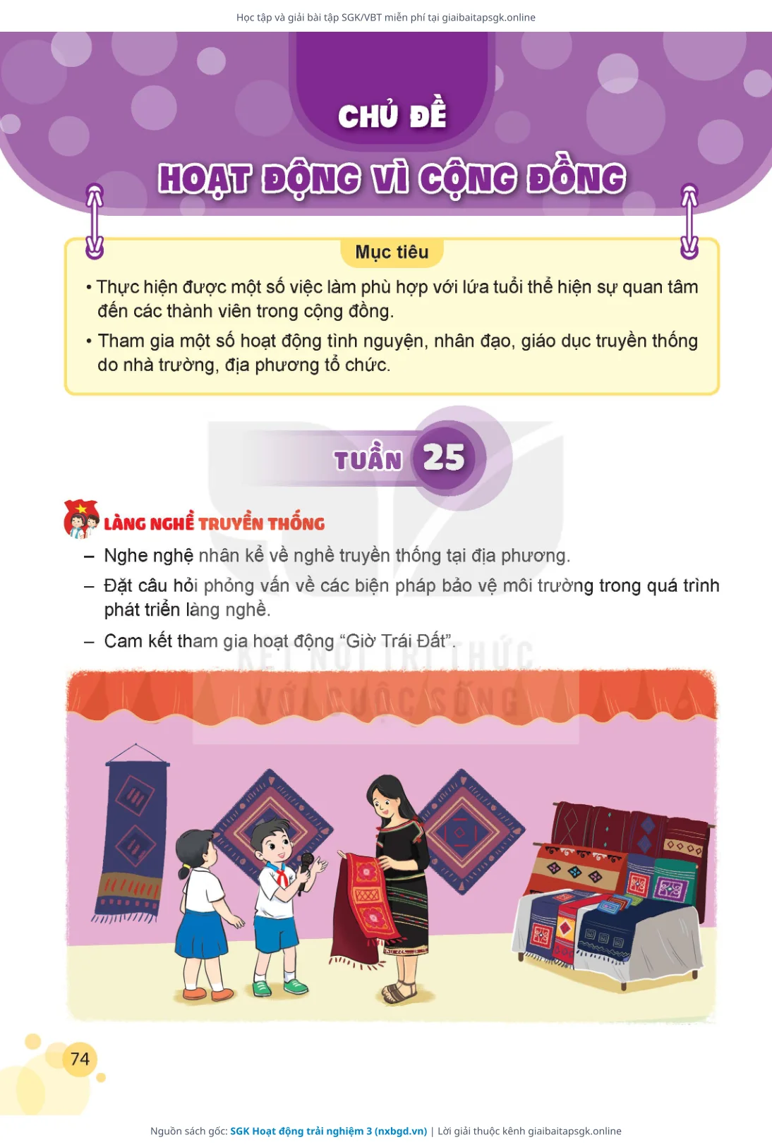 Trang 75 sách giáo khoa SGK Hoạt động trải nghiệm 3 thu nhỏ
