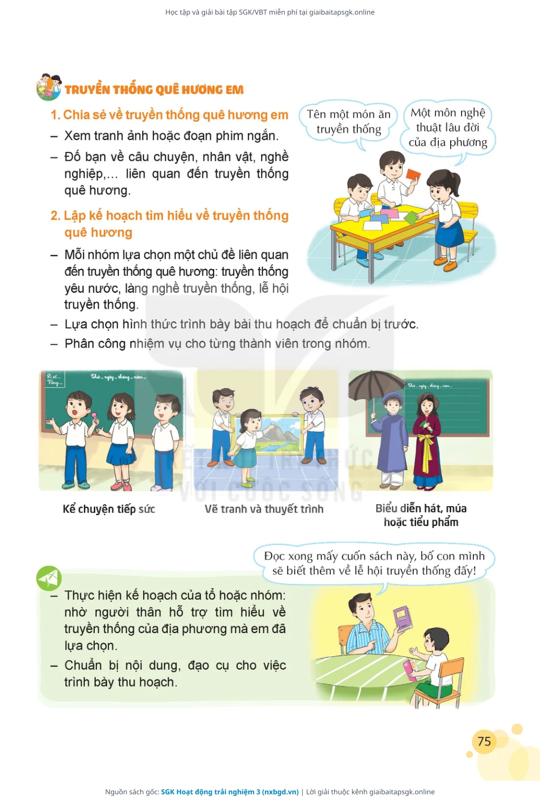 Trang 76 sách giáo khoa SGK Hoạt động trải nghiệm 3 thu nhỏ