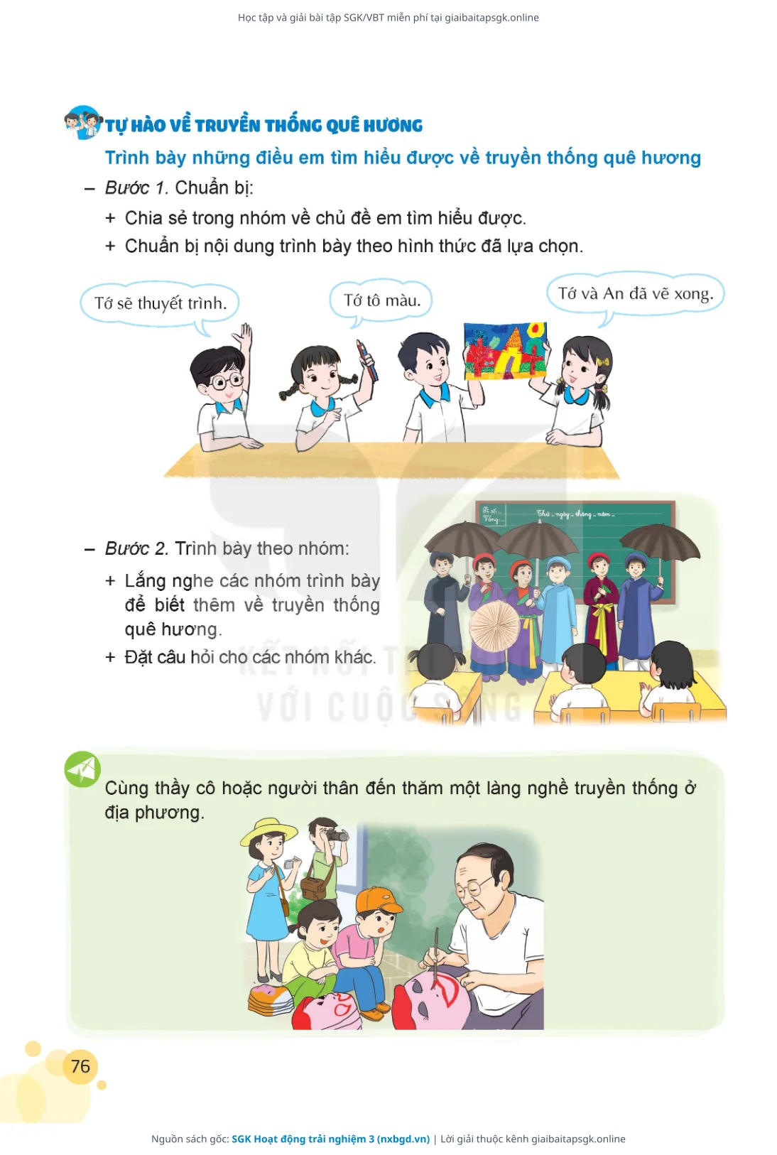 Trang 77 sách giáo khoa SGK Hoạt động trải nghiệm 3 thu nhỏ