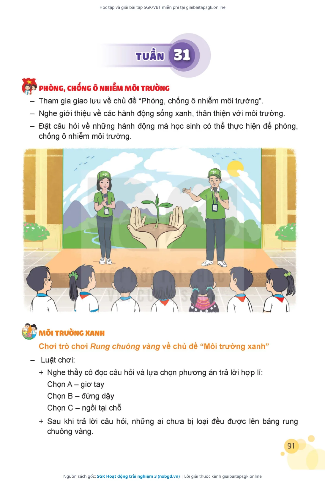 Trang 92 sách giáo khoa SGK Hoạt động trải nghiệm 3 thu nhỏ