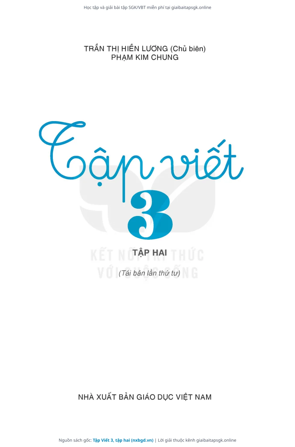 Trang 2 sách giáo khoa Tập Viết 3, tập hai thu nhỏ