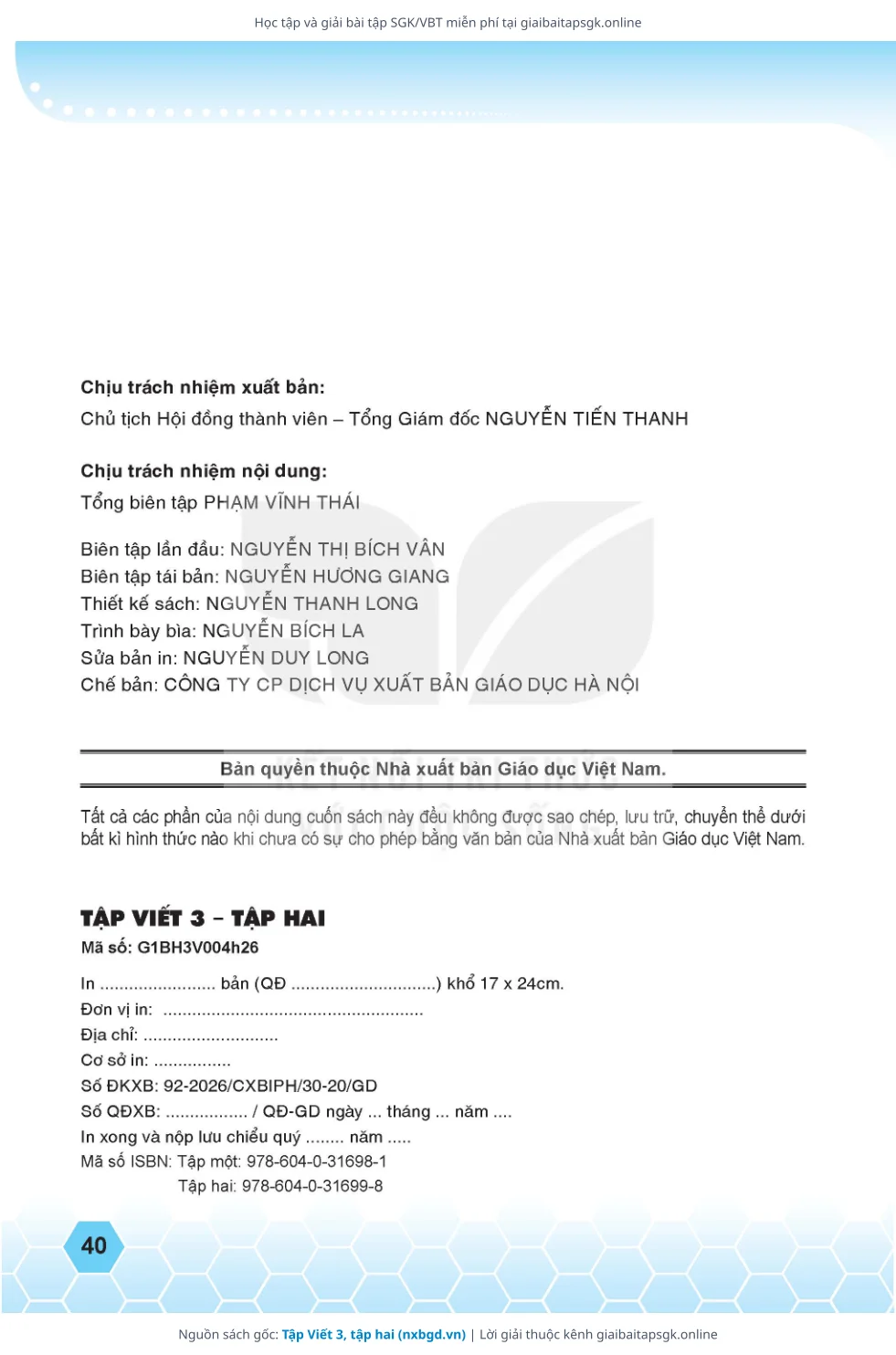Trang 8 sách giáo khoa Tập Viết 3, tập hai thu nhỏ