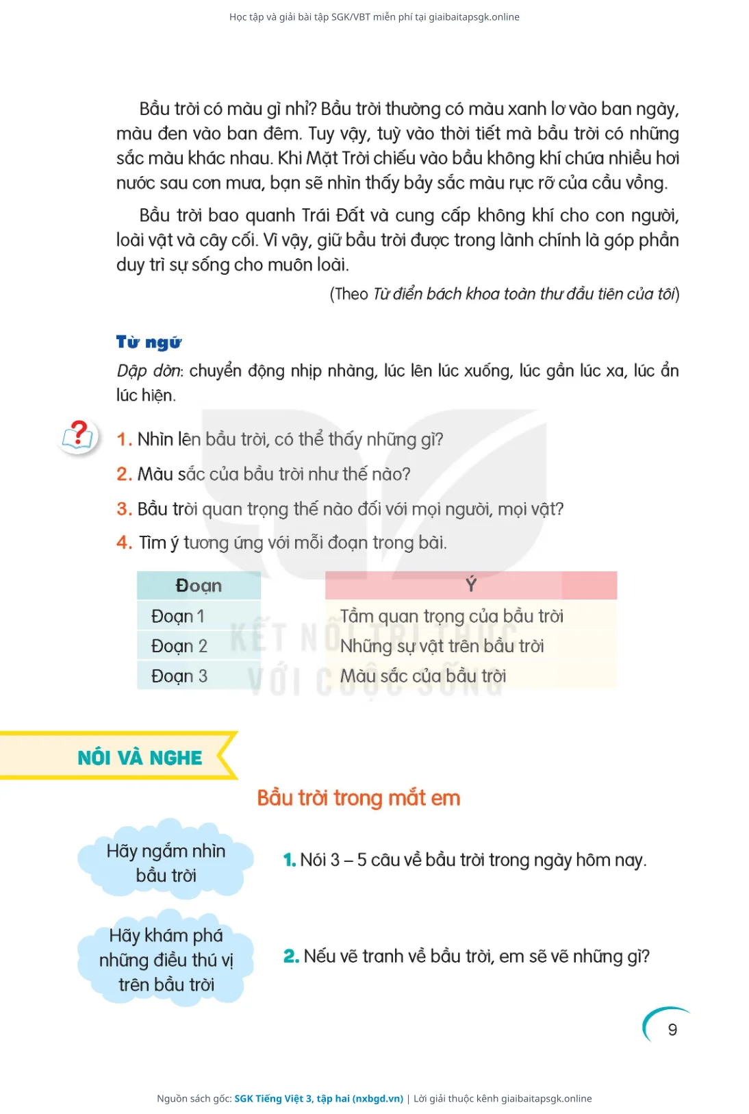 Trang 10 sách giáo khoa SGK Tiếng Việt 3, tập hai thu nhỏ