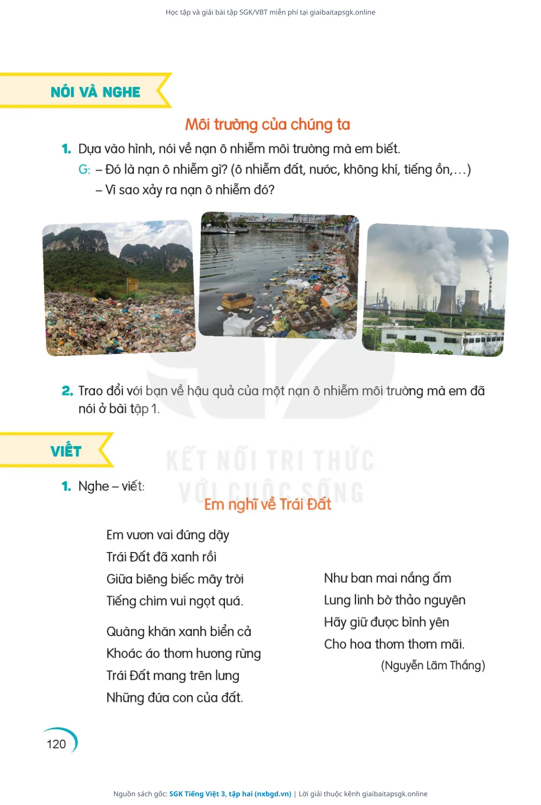 Trang 121 sách giáo khoa SGK Tiếng Việt 3, tập hai thu nhỏ