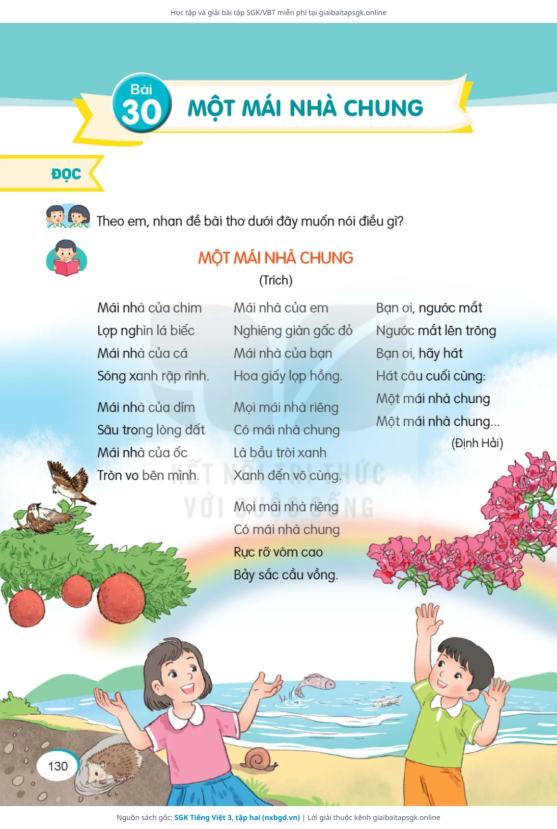 Trang 131 sách giáo khoa SGK Tiếng Việt 3, tập hai thu nhỏ