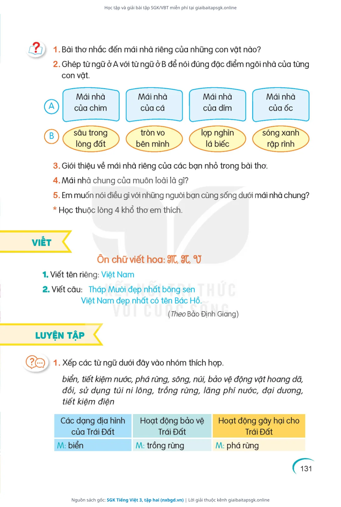 Trang 132 sách giáo khoa SGK Tiếng Việt 3, tập hai thu nhỏ