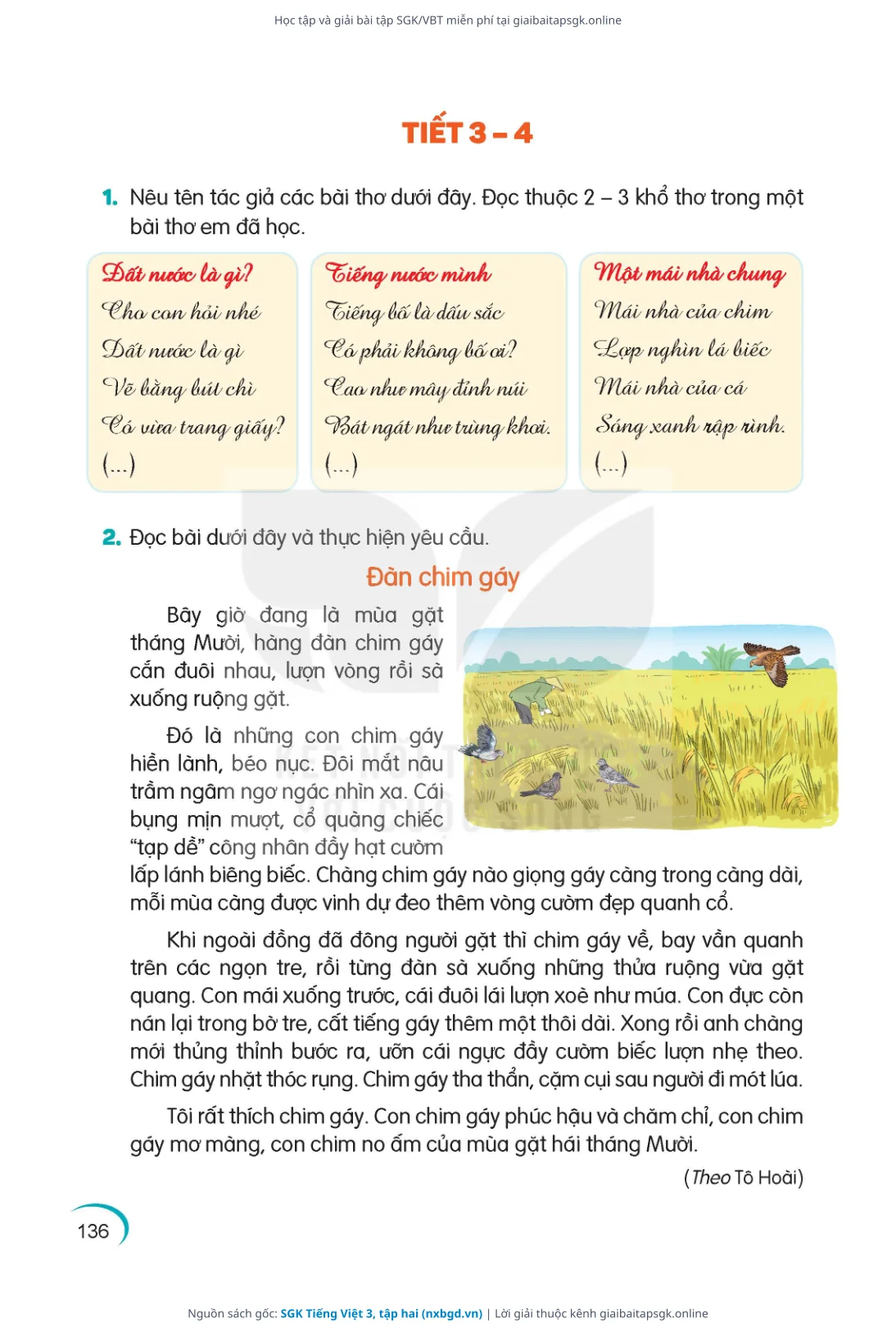 Trang 137 sách giáo khoa SGK Tiếng Việt 3, tập hai thu nhỏ