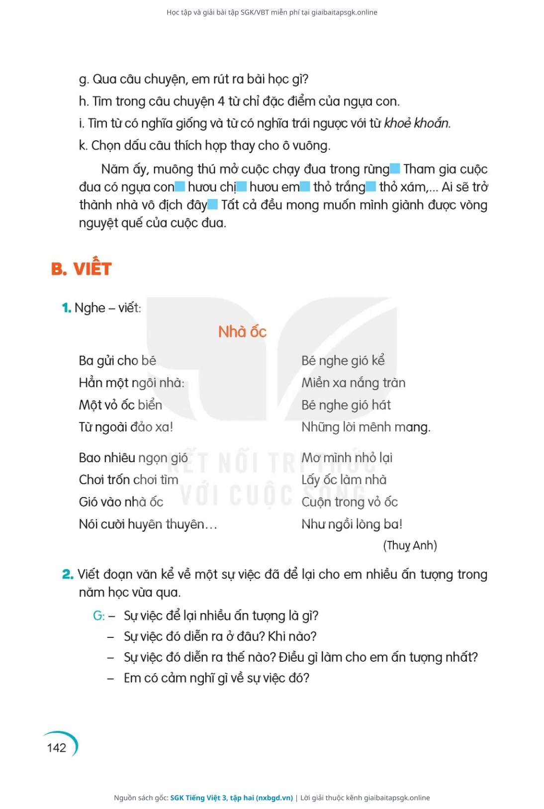 Trang 143 sách giáo khoa SGK Tiếng Việt 3, tập hai thu nhỏ