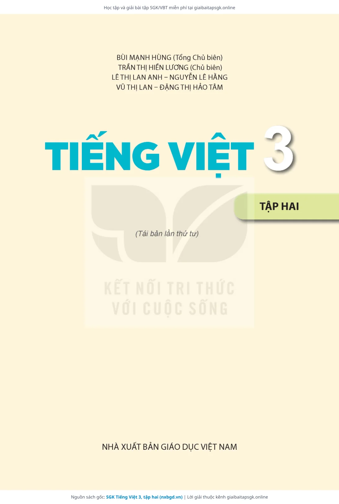 Trang 2 sách giáo khoa SGK Tiếng Việt 3, tập hai thu nhỏ