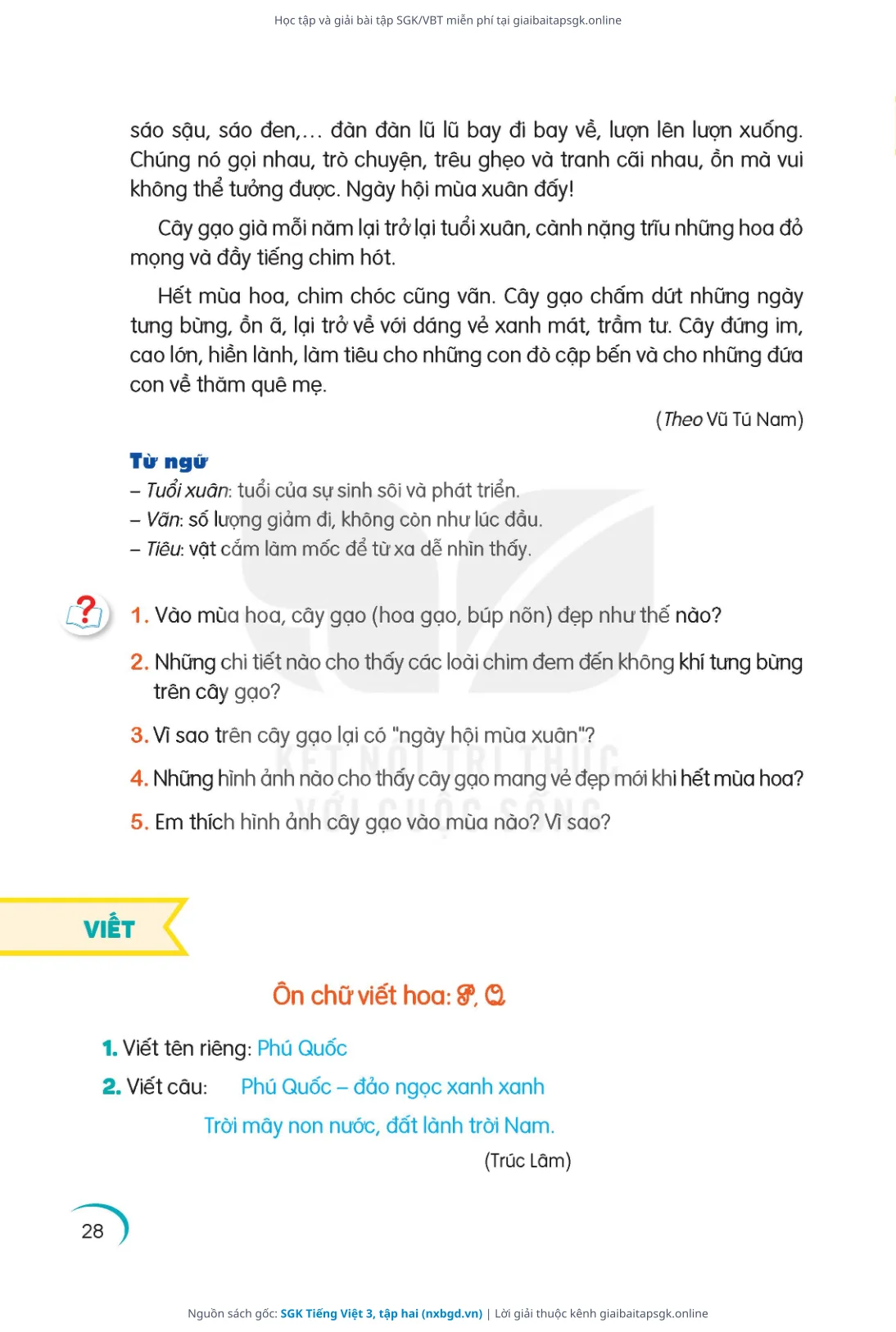 Trang 29 sách giáo khoa SGK Tiếng Việt 3, tập hai thu nhỏ