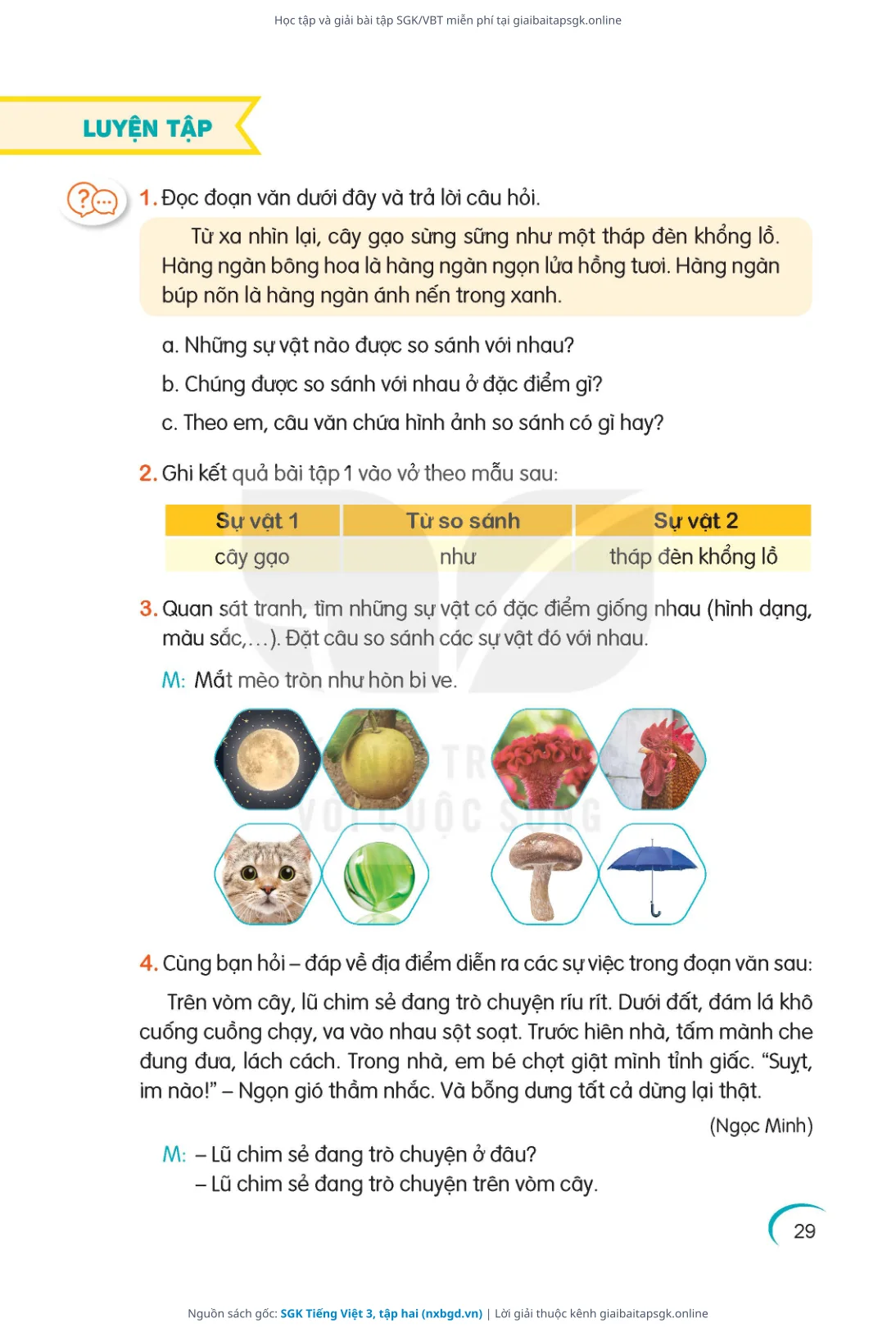 Trang 30 sách giáo khoa SGK Tiếng Việt 3, tập hai thu nhỏ