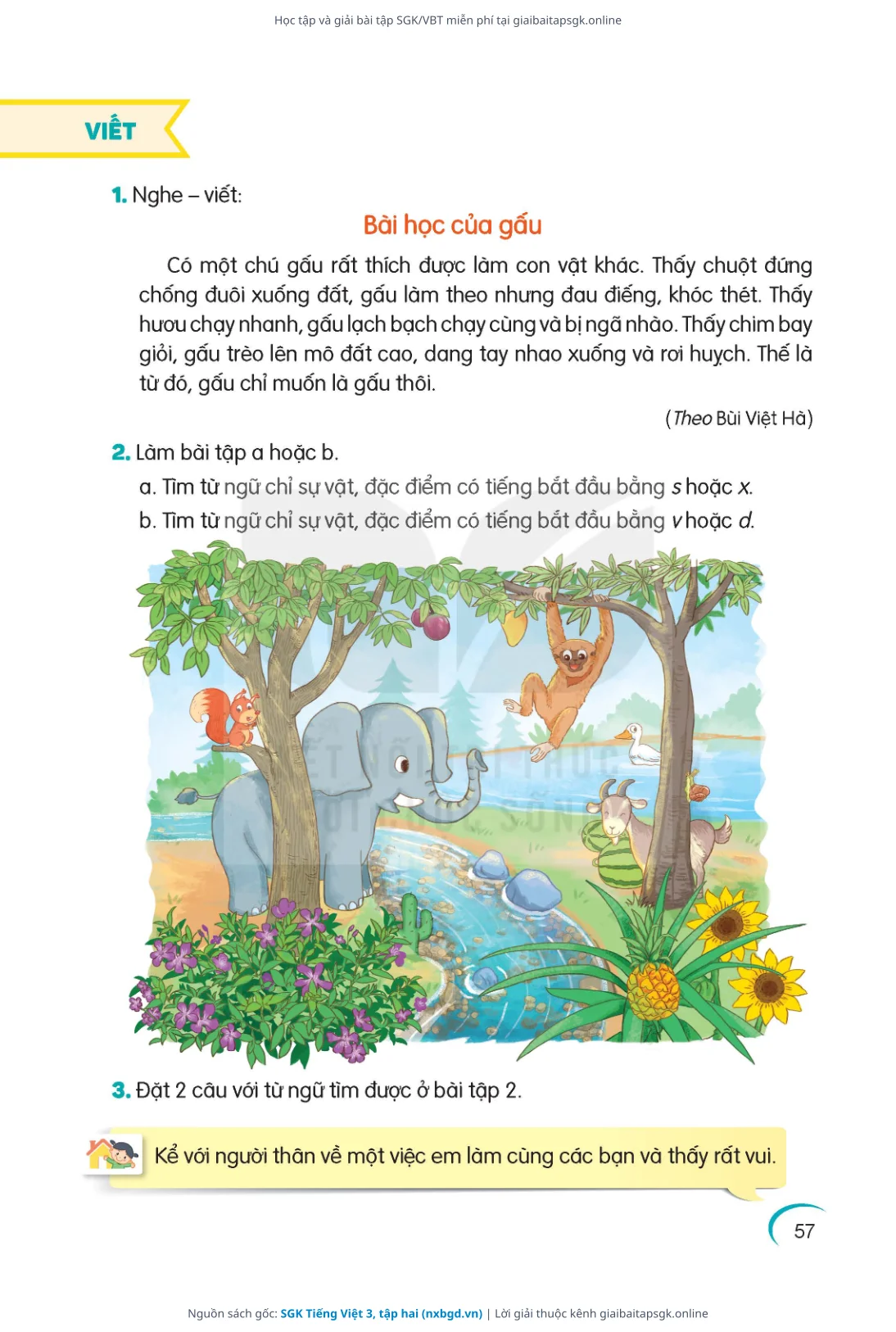 Trang 58 sách giáo khoa SGK Tiếng Việt 3, tập hai thu nhỏ