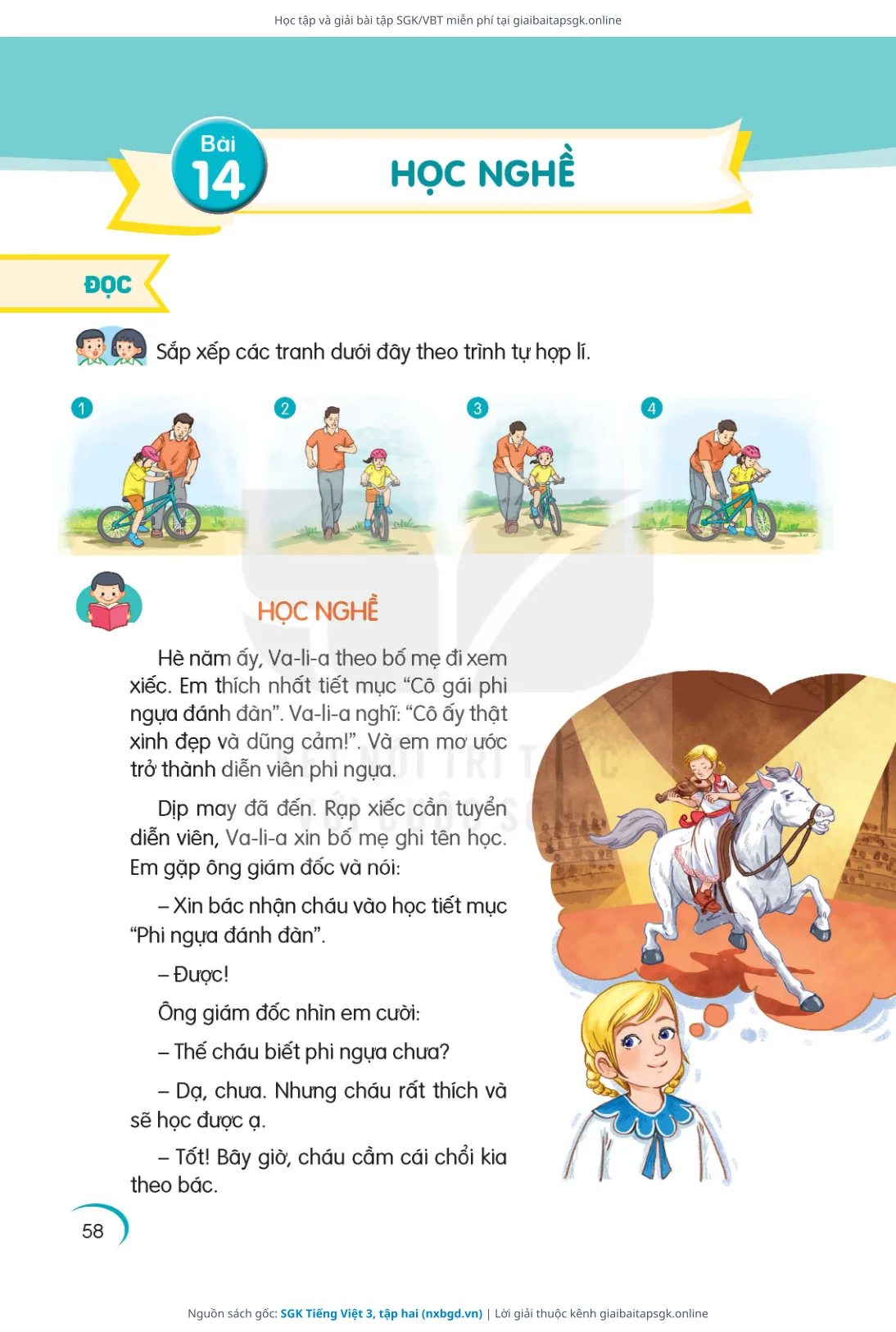 Trang 59 sách giáo khoa SGK Tiếng Việt 3, tập hai thu nhỏ