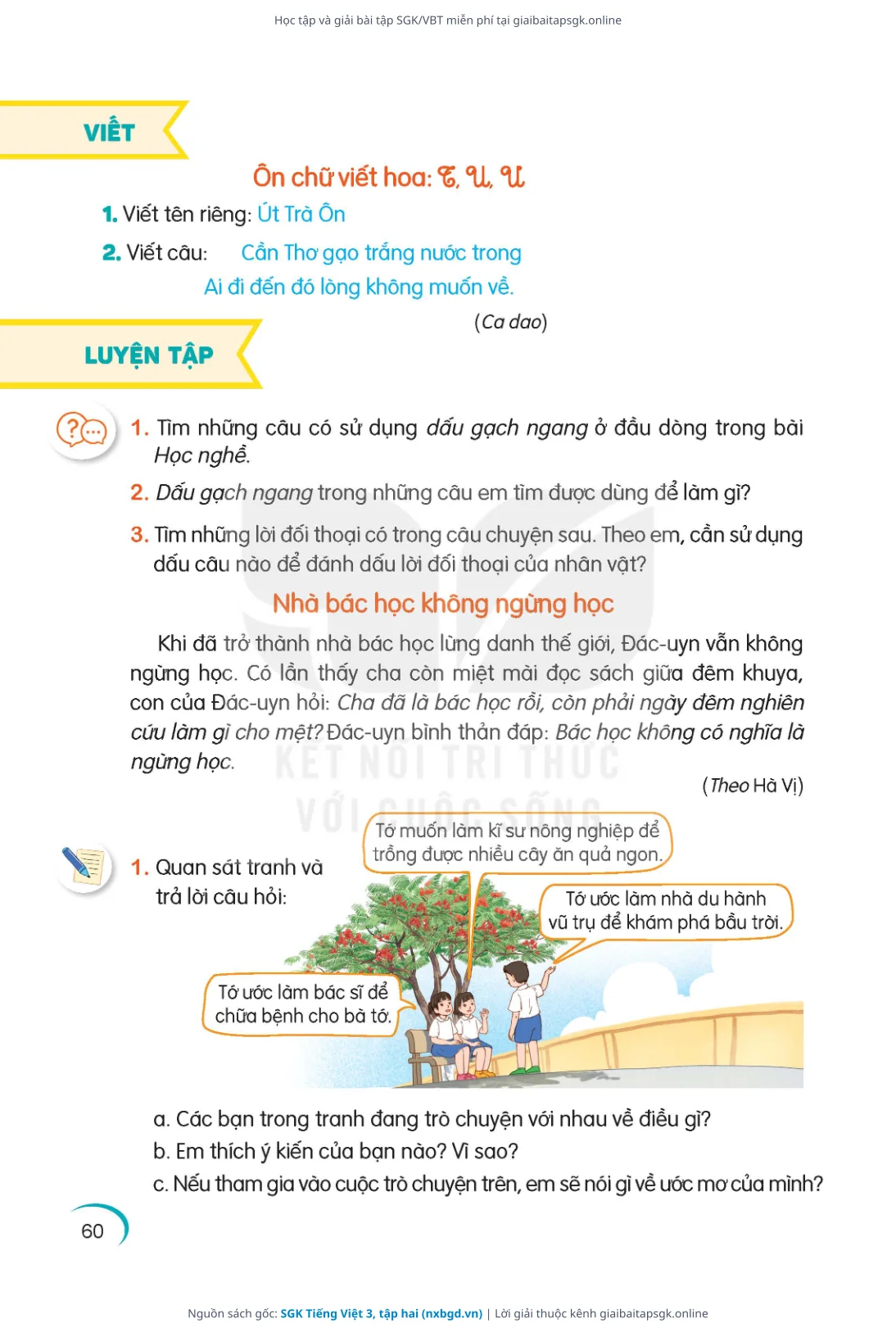 Trang 61 sách giáo khoa SGK Tiếng Việt 3, tập hai thu nhỏ