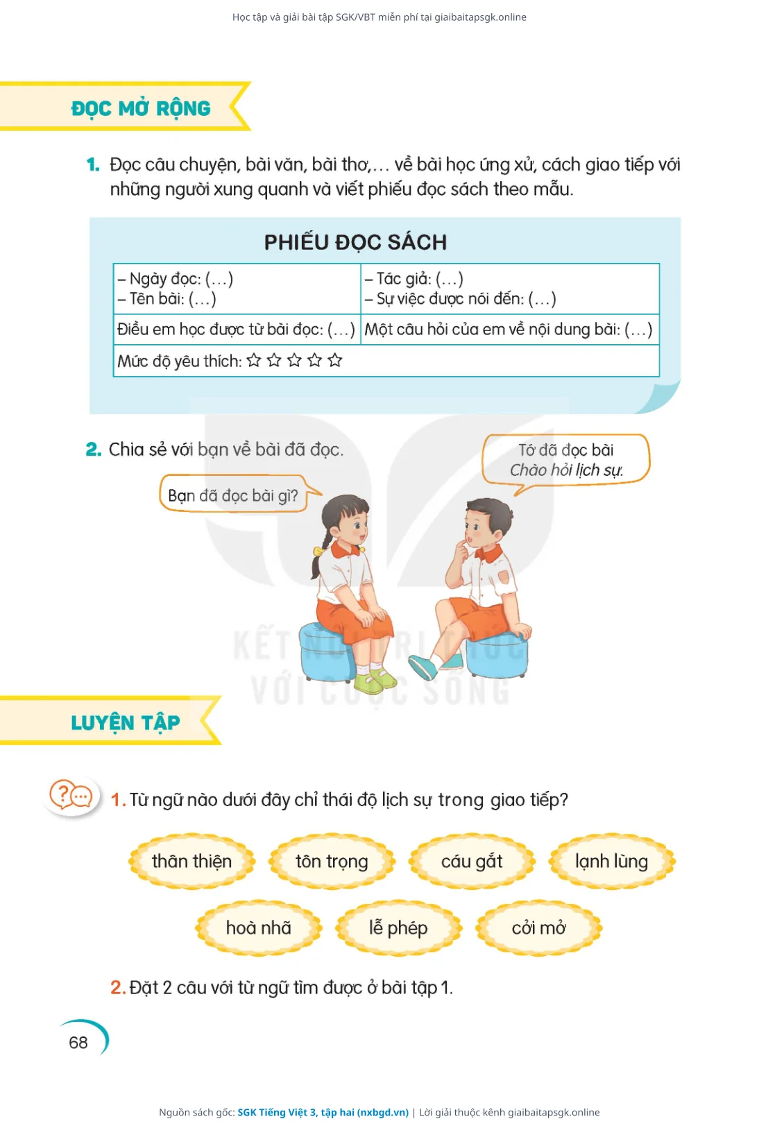 Trang 69 sách giáo khoa SGK Tiếng Việt 3, tập hai thu nhỏ