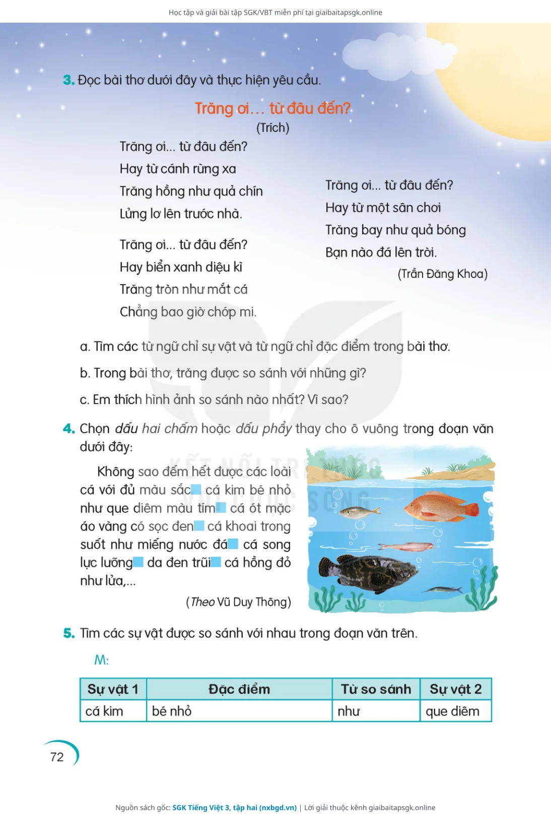 Trang 73 sách giáo khoa SGK Tiếng Việt 3, tập hai thu nhỏ