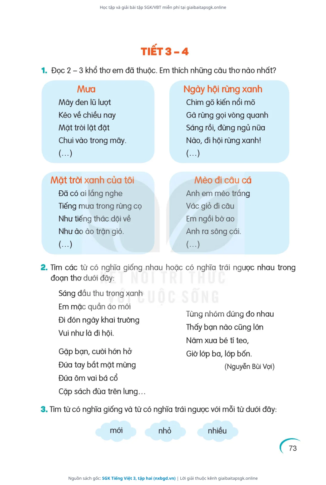Trang 74 sách giáo khoa SGK Tiếng Việt 3, tập hai thu nhỏ