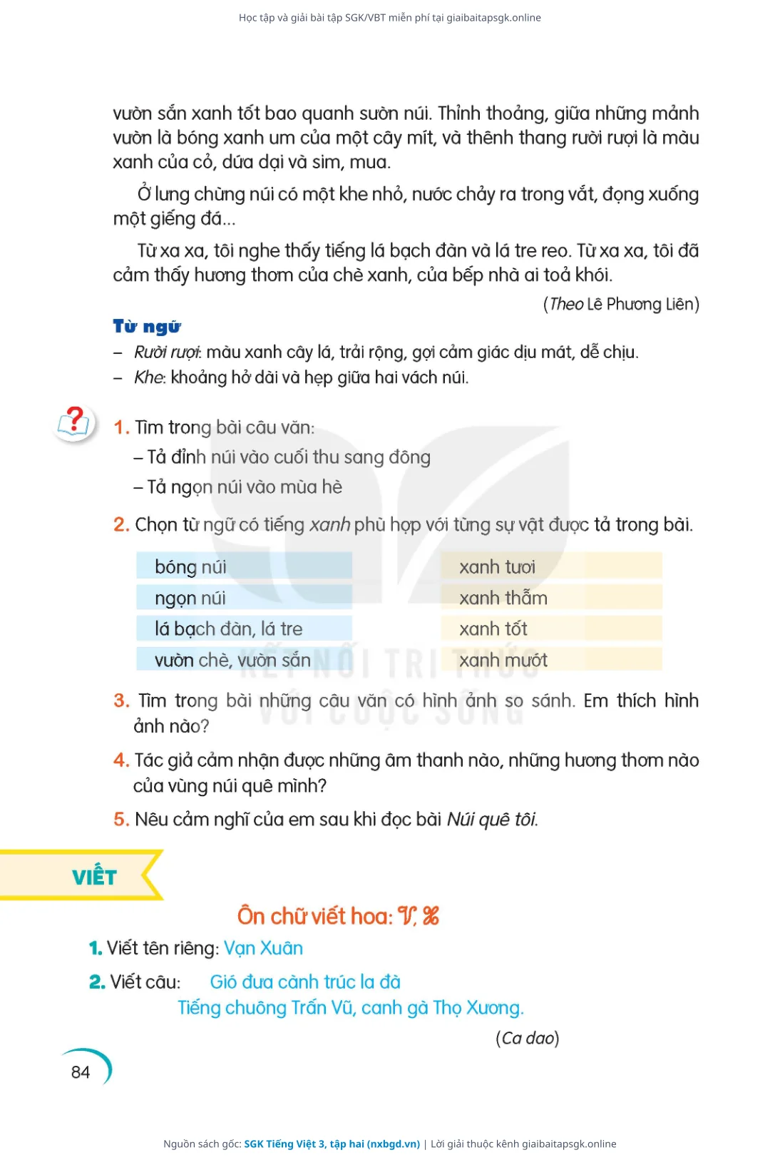 Trang 85 sách giáo khoa SGK Tiếng Việt 3, tập hai thu nhỏ