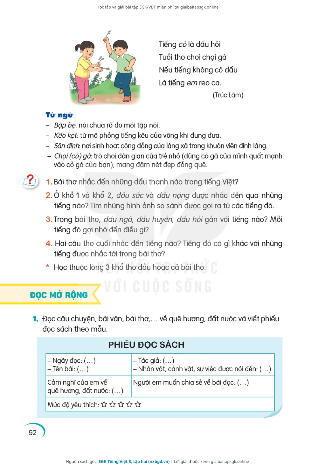 Trang 93 sách giáo khoa SGK Tiếng Việt 3, tập hai thu nhỏ