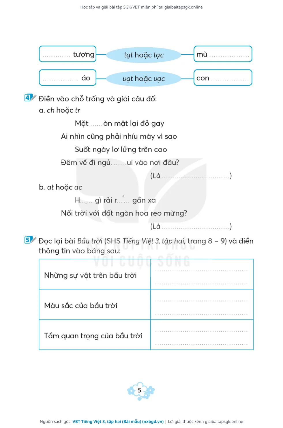 Trang 6 sách giáo khoa VBT Tiếng Việt 3, tập hai (Bài mẫu) thu nhỏ