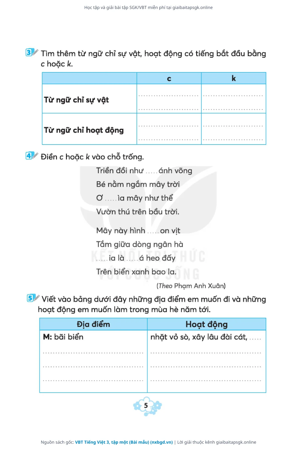 Trang 6 sách giáo khoa VBT Tiếng Việt 3, tập một (Bài mẫu) thu nhỏ