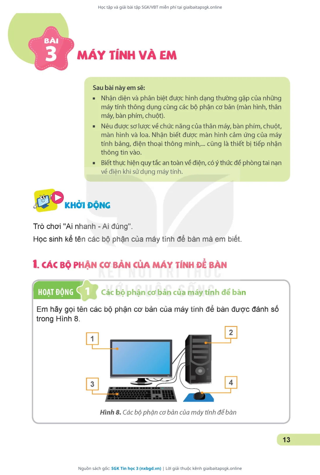 Trang 14 sách giáo khoa SGK Tin học 3 thu nhỏ