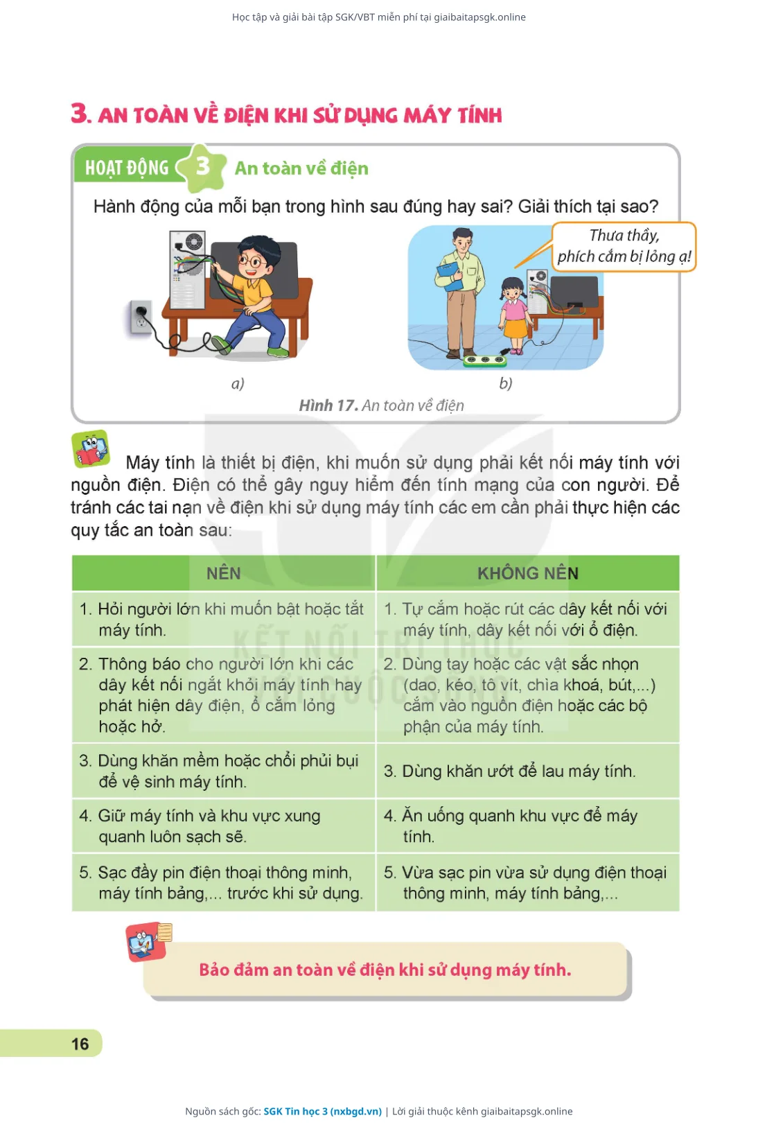 Trang 17 sách giáo khoa SGK Tin học 3 thu nhỏ