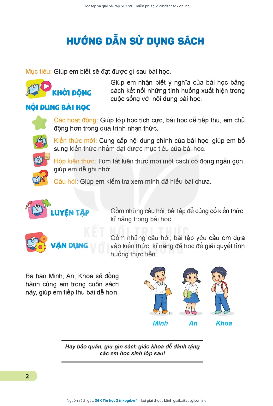 Trang 3 sách giáo khoa SGK Tin học 3 thu nhỏ