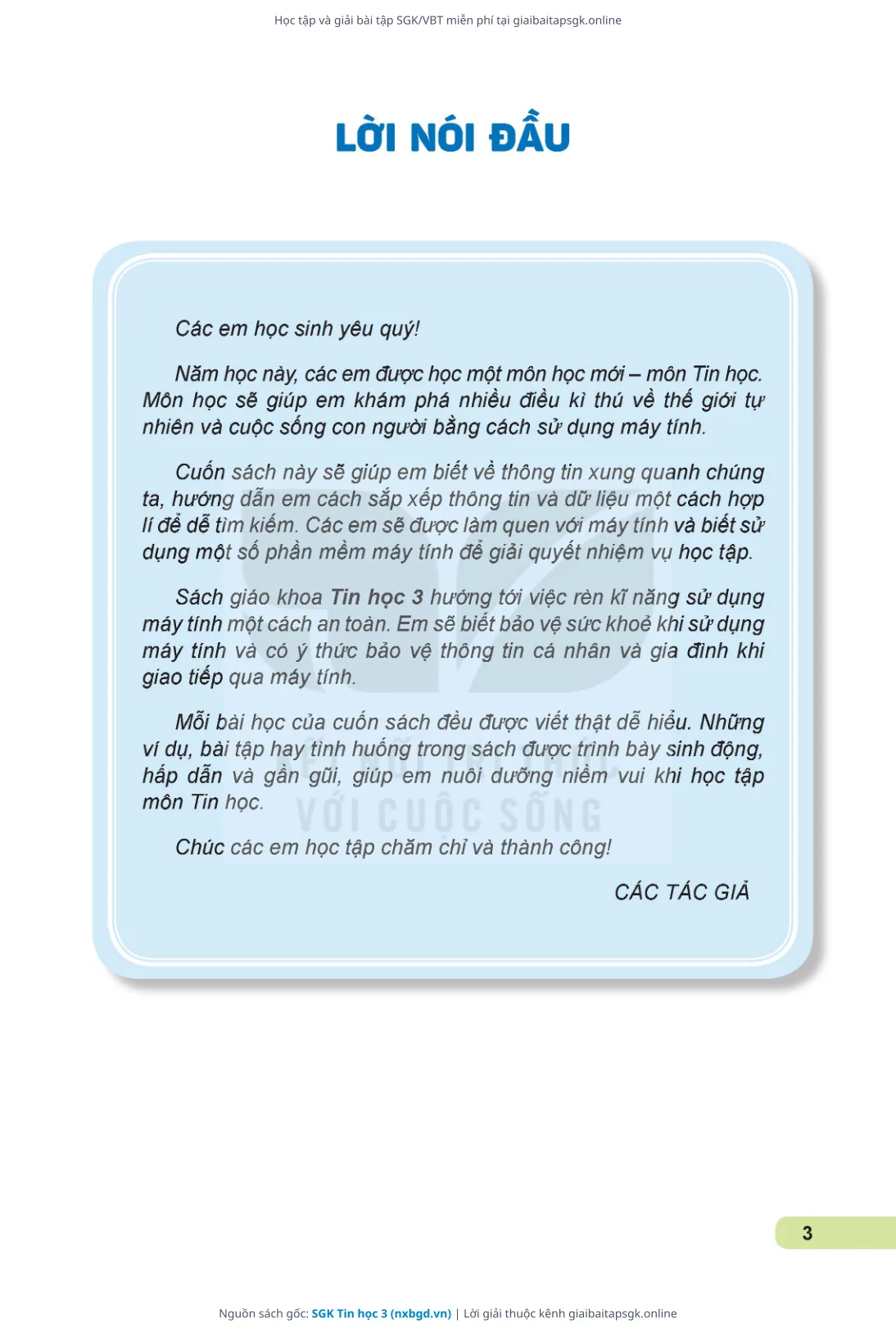 Trang 4 sách giáo khoa SGK Tin học 3 thu nhỏ