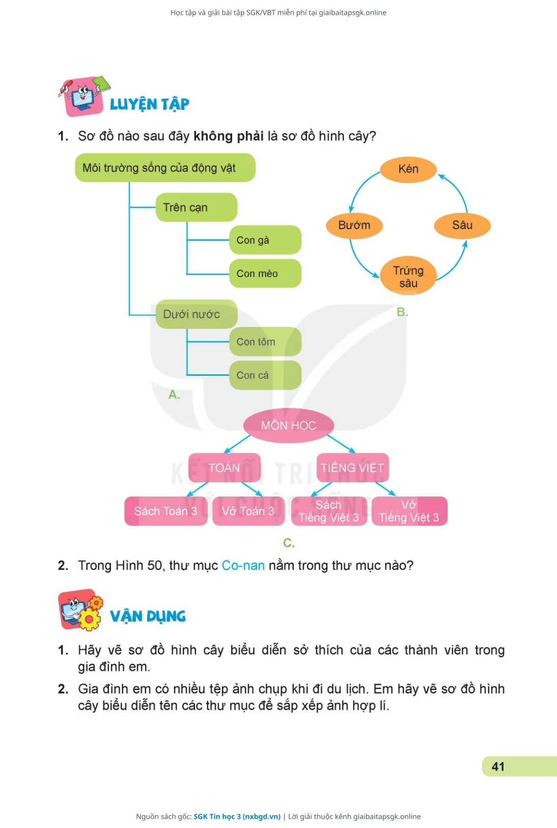Trang 42 sách giáo khoa SGK Tin học 3 bản chuẩn