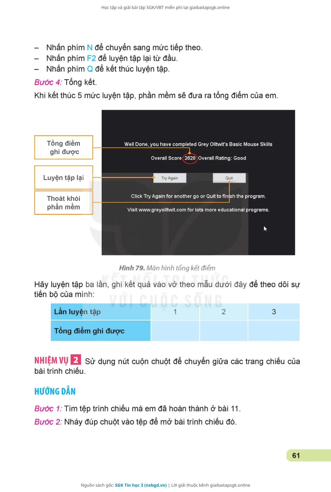 Trang 62 sách giáo khoa SGK Tin học 3 thu nhỏ