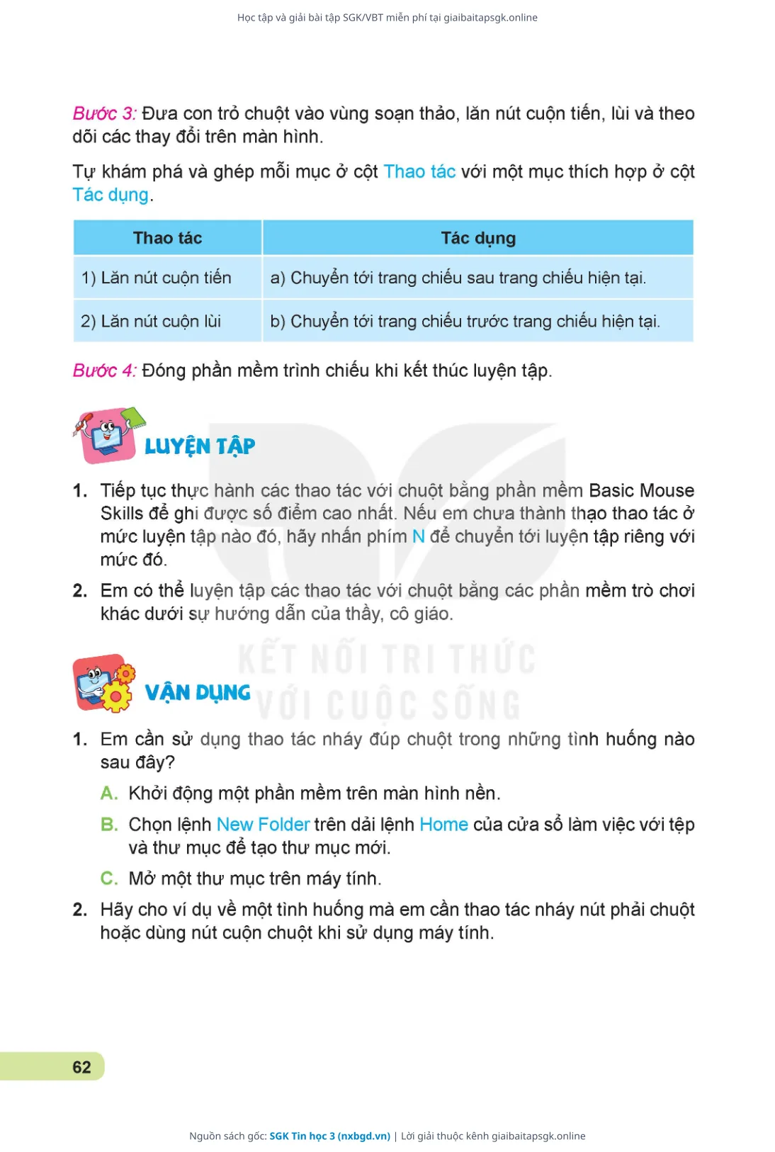 Trang 63 sách giáo khoa SGK Tin học 3 thu nhỏ