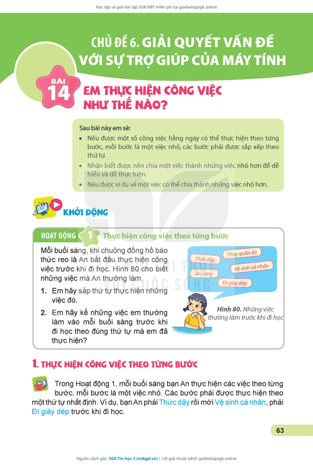 Trang 64 sách giáo khoa SGK Tin học 3 thu nhỏ