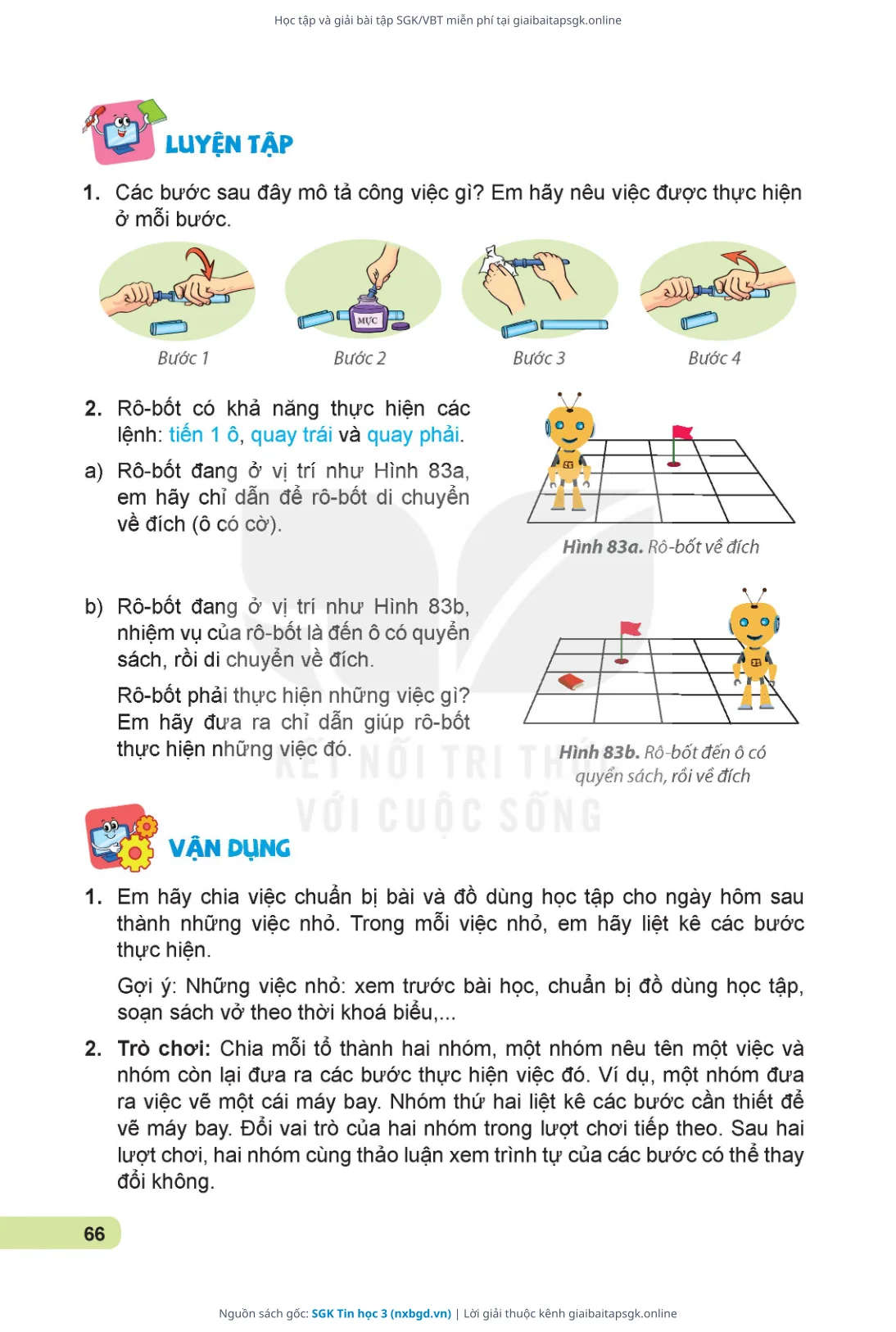 Trang 67 sách giáo khoa SGK Tin học 3 bản chuẩn